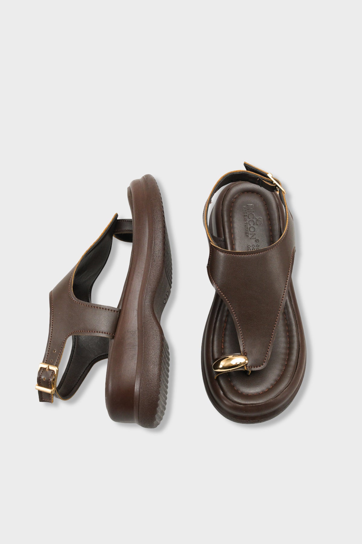 Riccon Kadın Parmak Arası Sandalet 00121060 Kahverengi