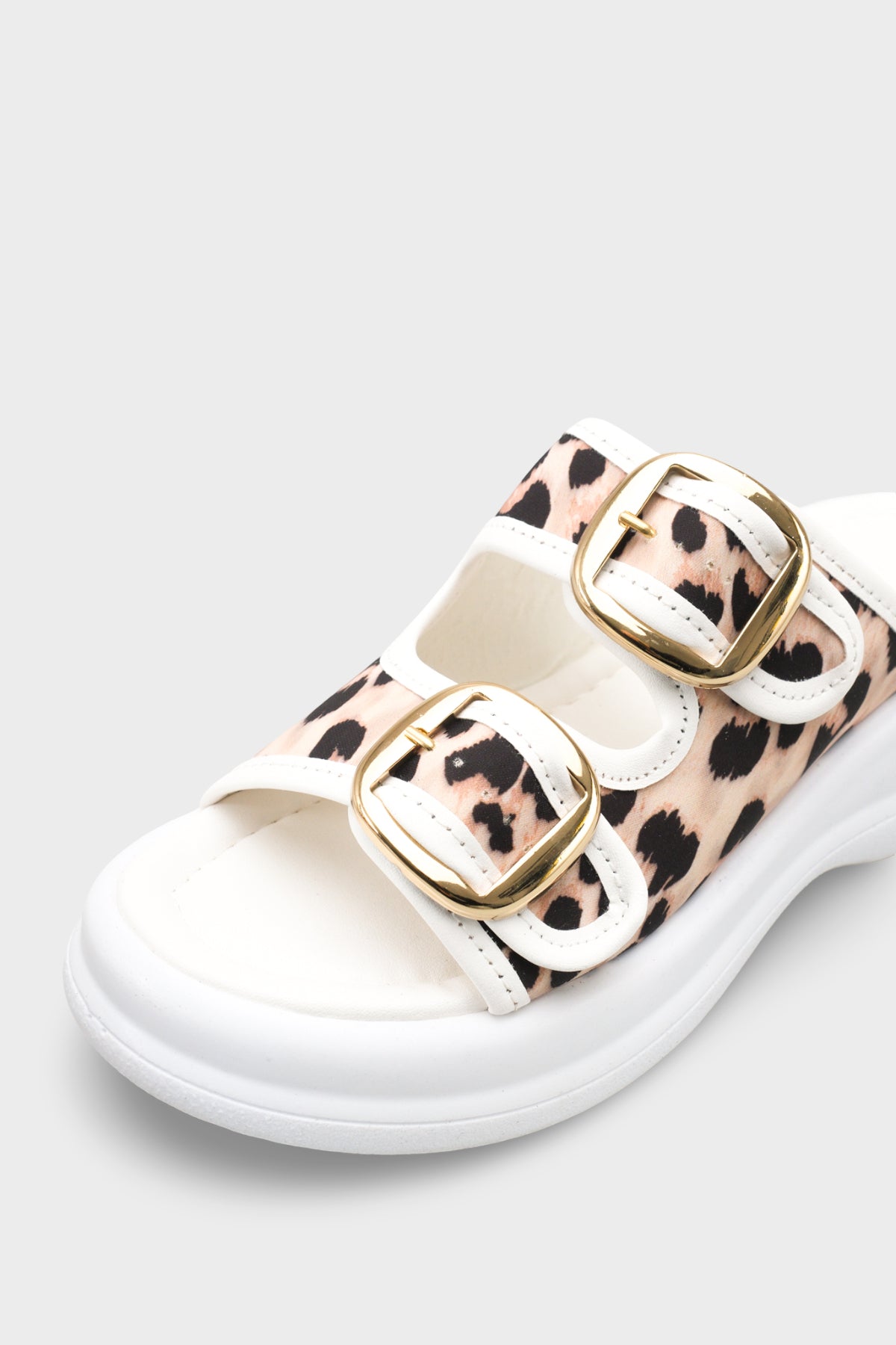 Riccon Tarveidei Kadın Terlik 00121020 Beyaz Leopar