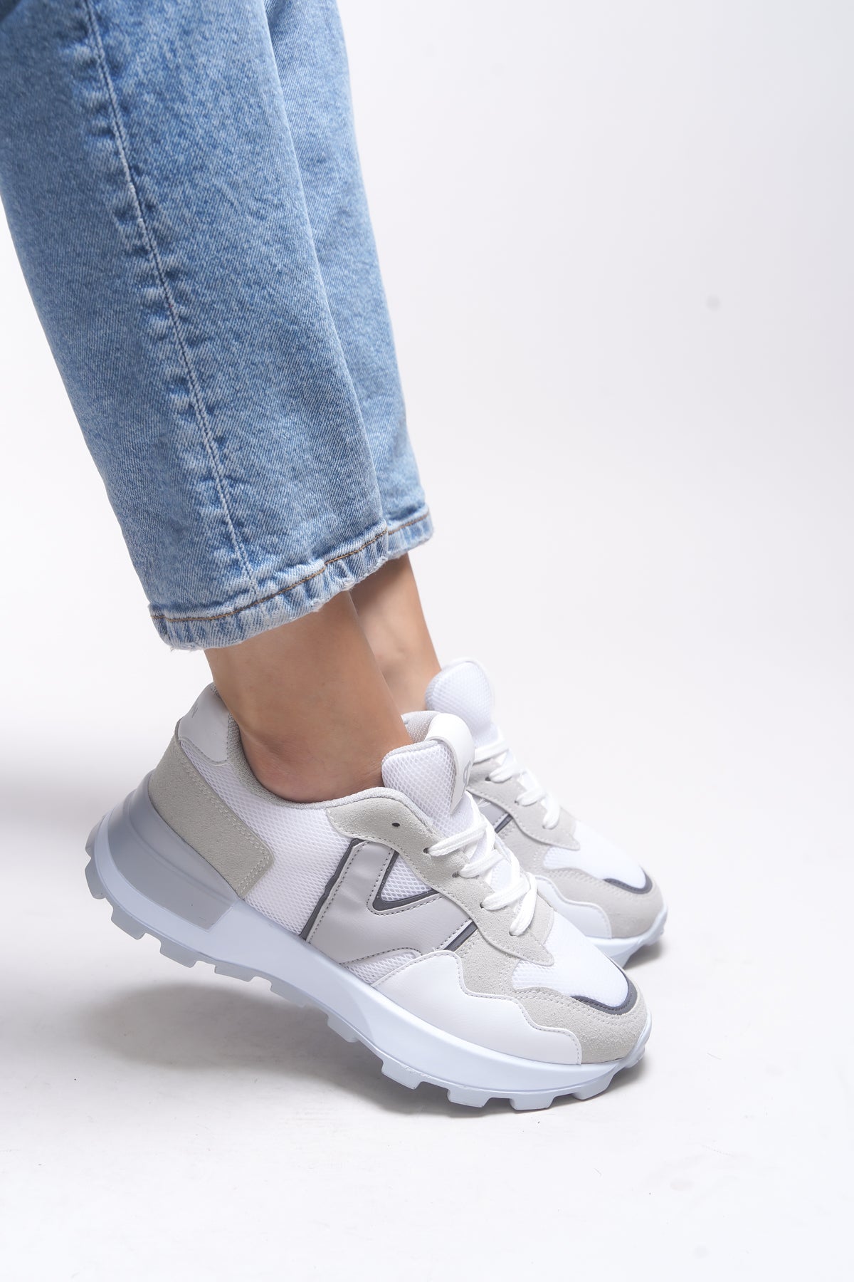 Riccon Rosatora Kadın Sneaker 001210 Beyaz Buz