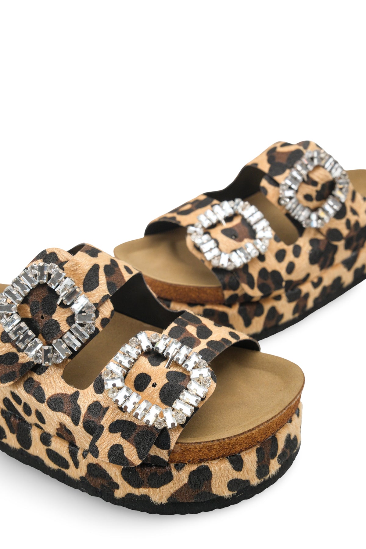Riccon Kadın Çift Tokalı Terlik 0012707 Leopar