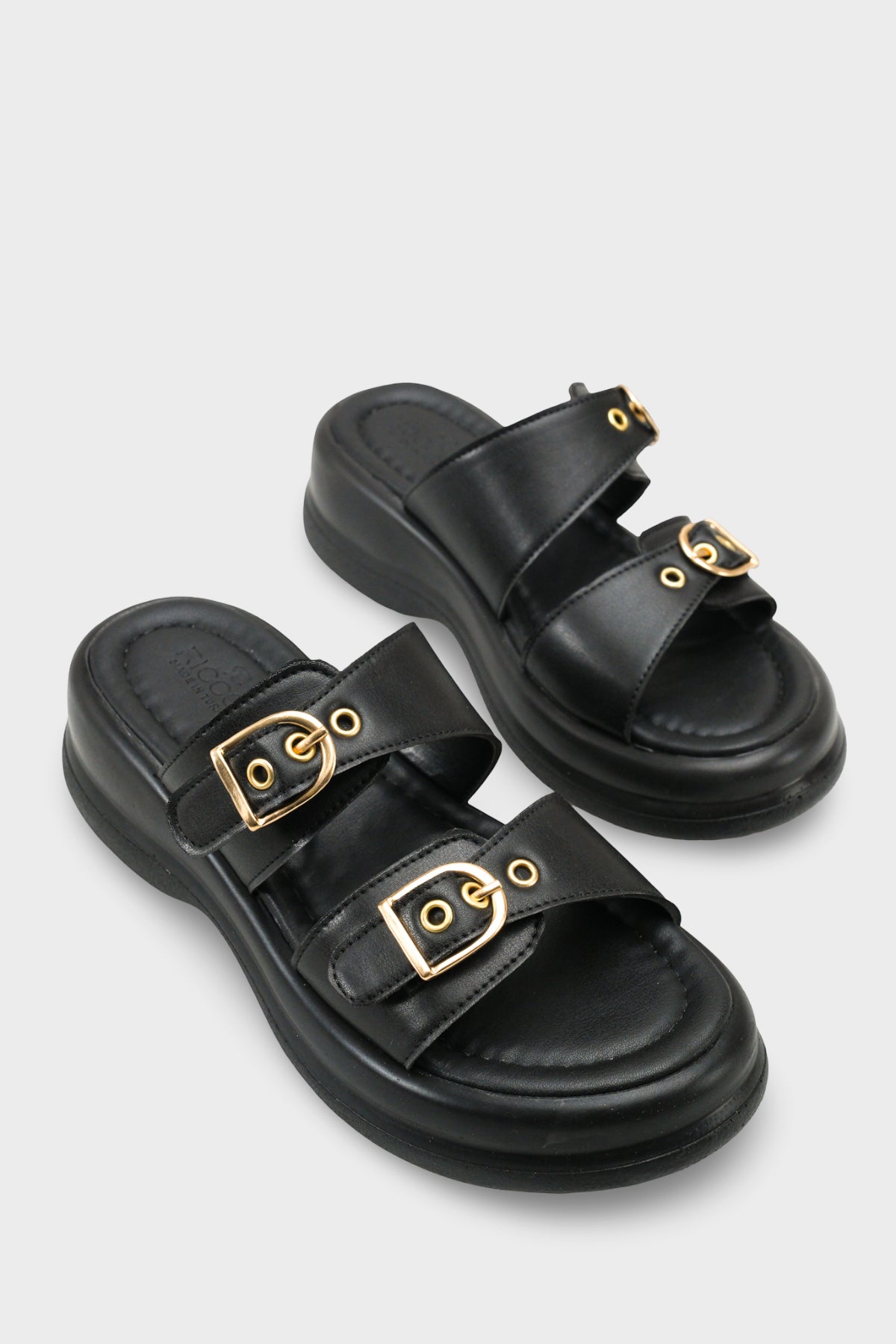 Riccon Kadın Çift Tokalı Terlik 00121027 Siyah