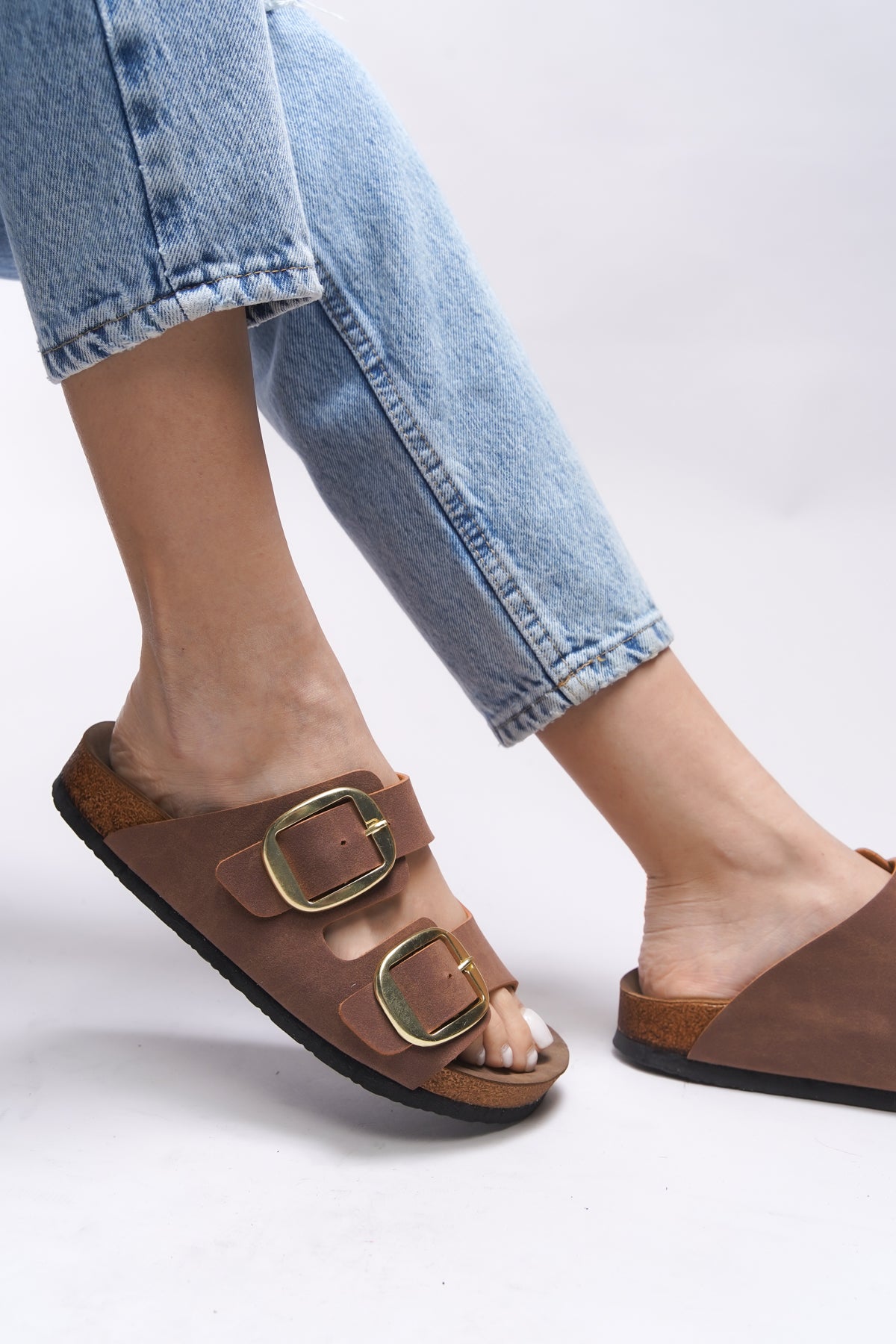 Riccon Vylsula Kadın Çift Tokalı Terlik 0012602