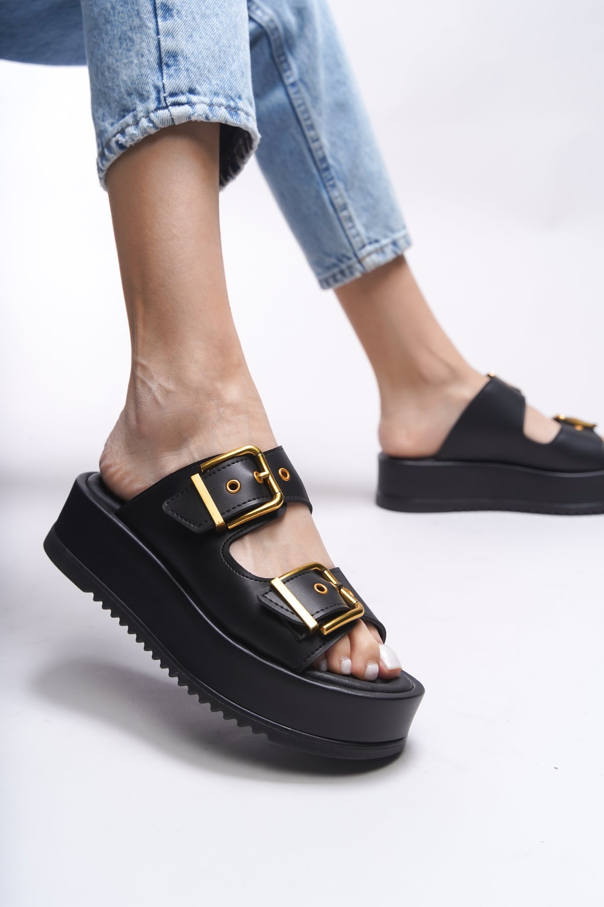 Riccon Winledha Kadın Çift Tokalı Terlik 001278