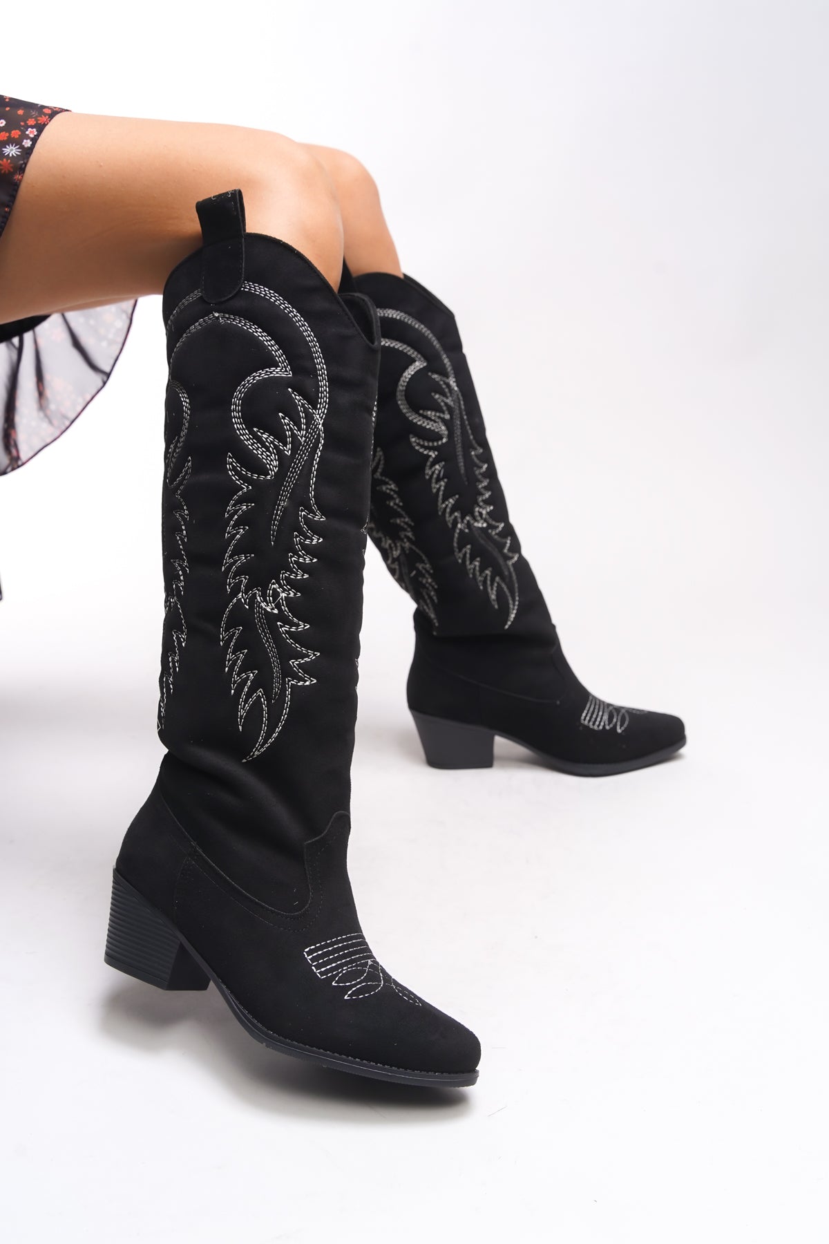 Riccon Zreidira Kadın Nakışlı Western Çizme 001290