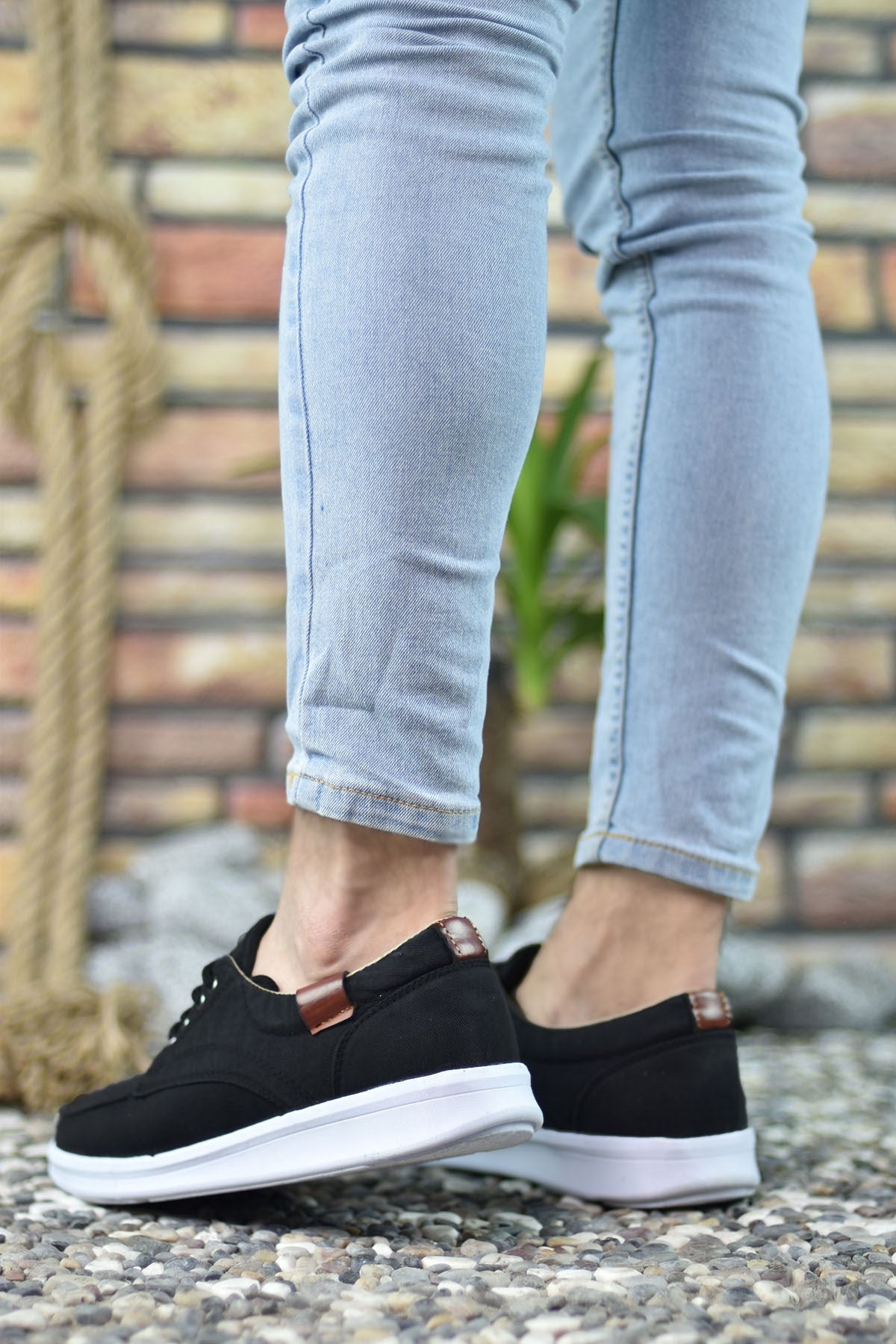 Riccon Erkek Sneaker 001223 Siyah Beyaz