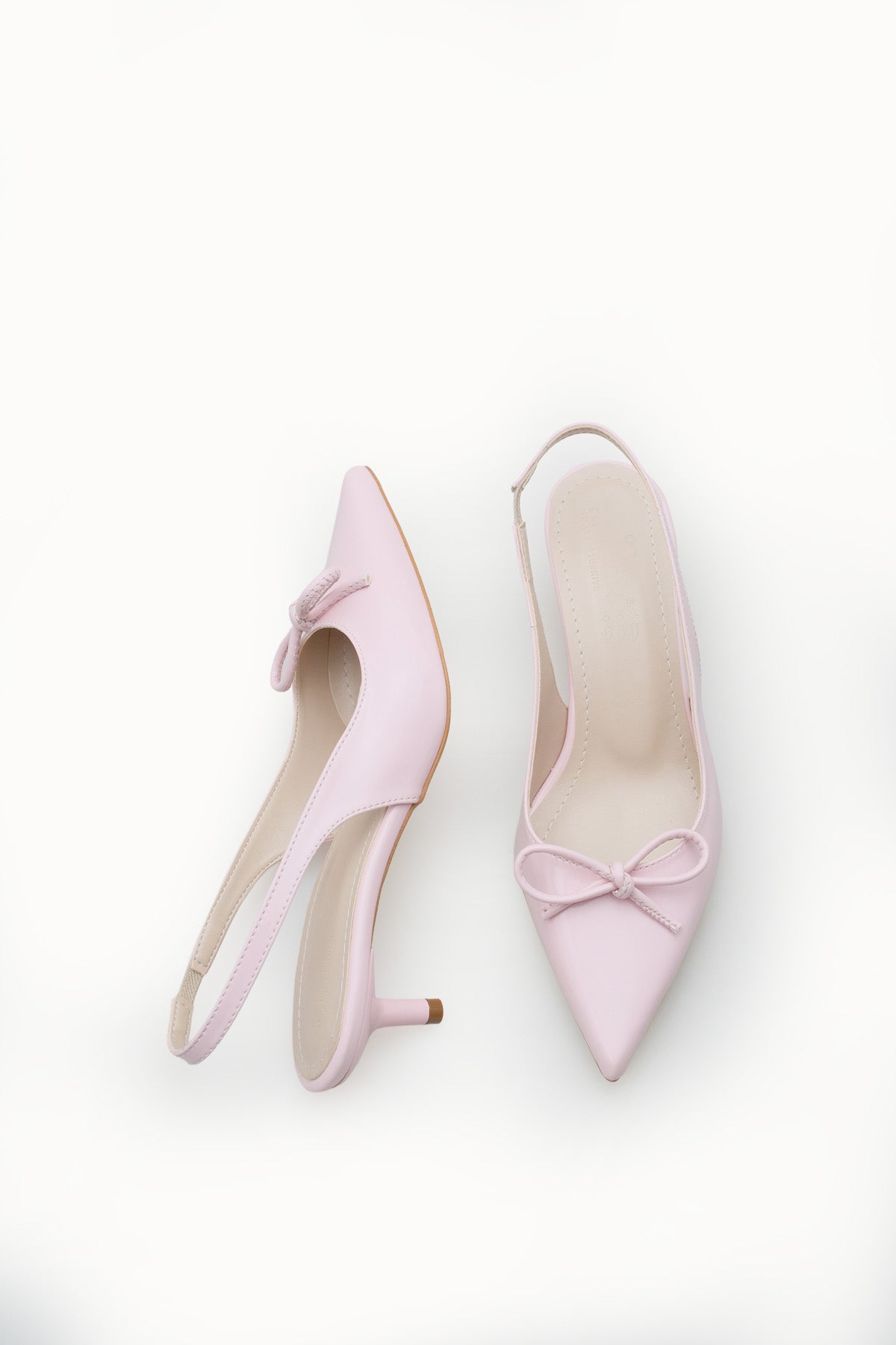 Riccon Kadın Sivri Burunlu Arkası Açık İnce Topuklu Ayakkabı 0012201 Pembe Rugan