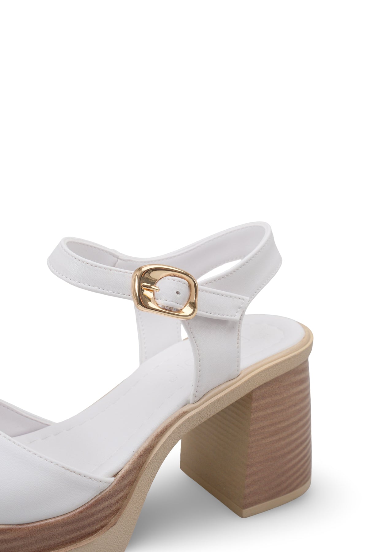 Riccon Kadın Topuklu Sandalet 0012304 Beyaz Cilt