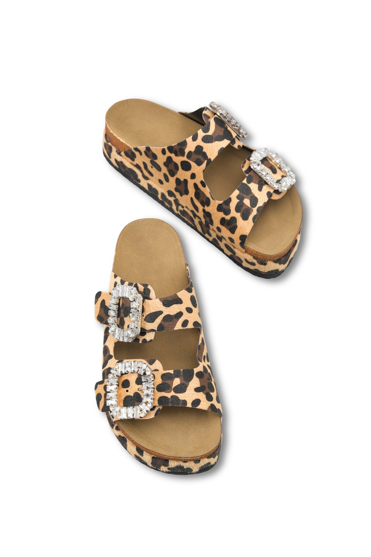 Riccon Kadın Çift Tokalı Terlik 0012707 Leopar