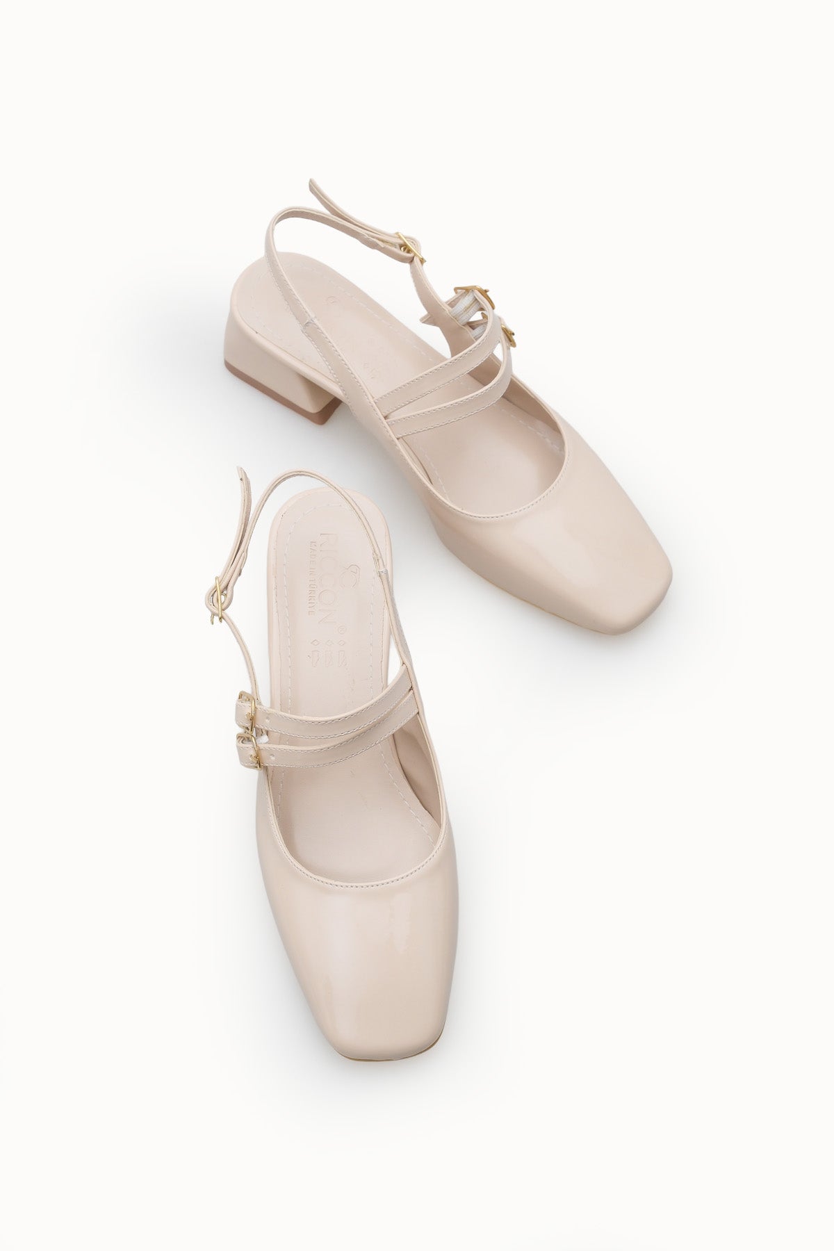 Riccon Kadın Arkası Açık Topuklu Ayakkabı 00121003 Ten Rugan