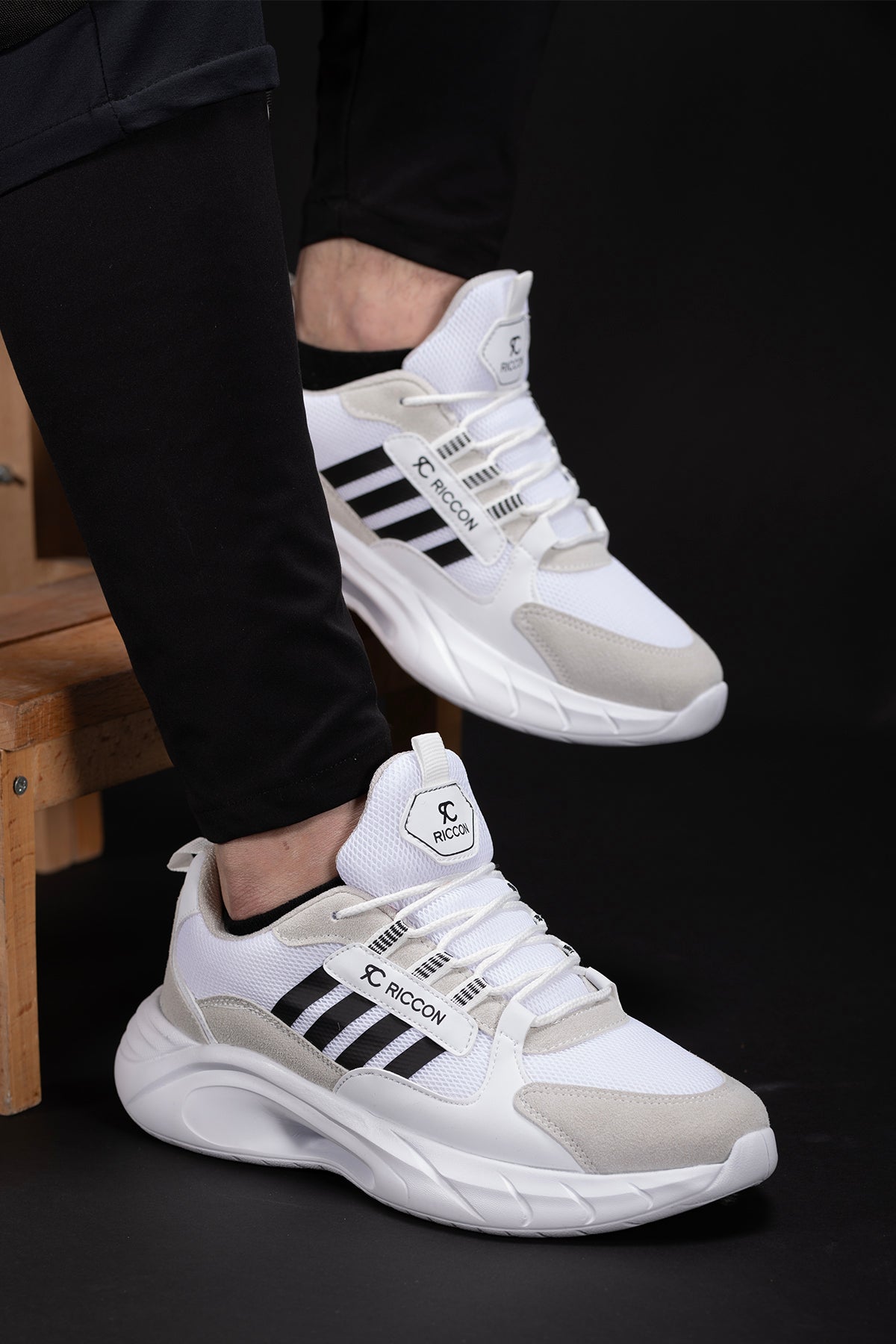 Riccon Torrine Unisex Sneaker 001293 Beyaz Buz Siyah