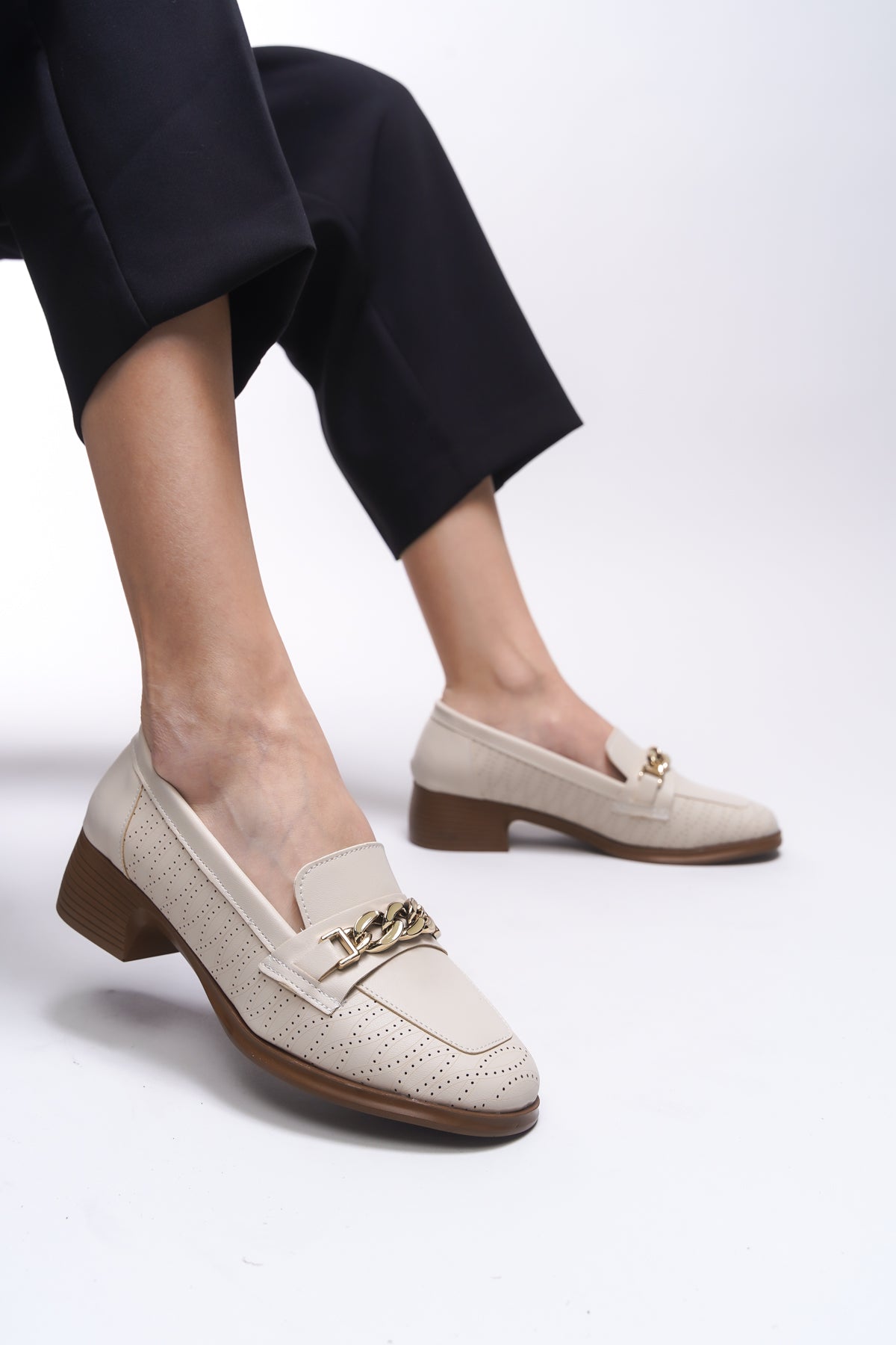 Riccon Evelyrra Kadın Loafer 0012302 Ten Cilt