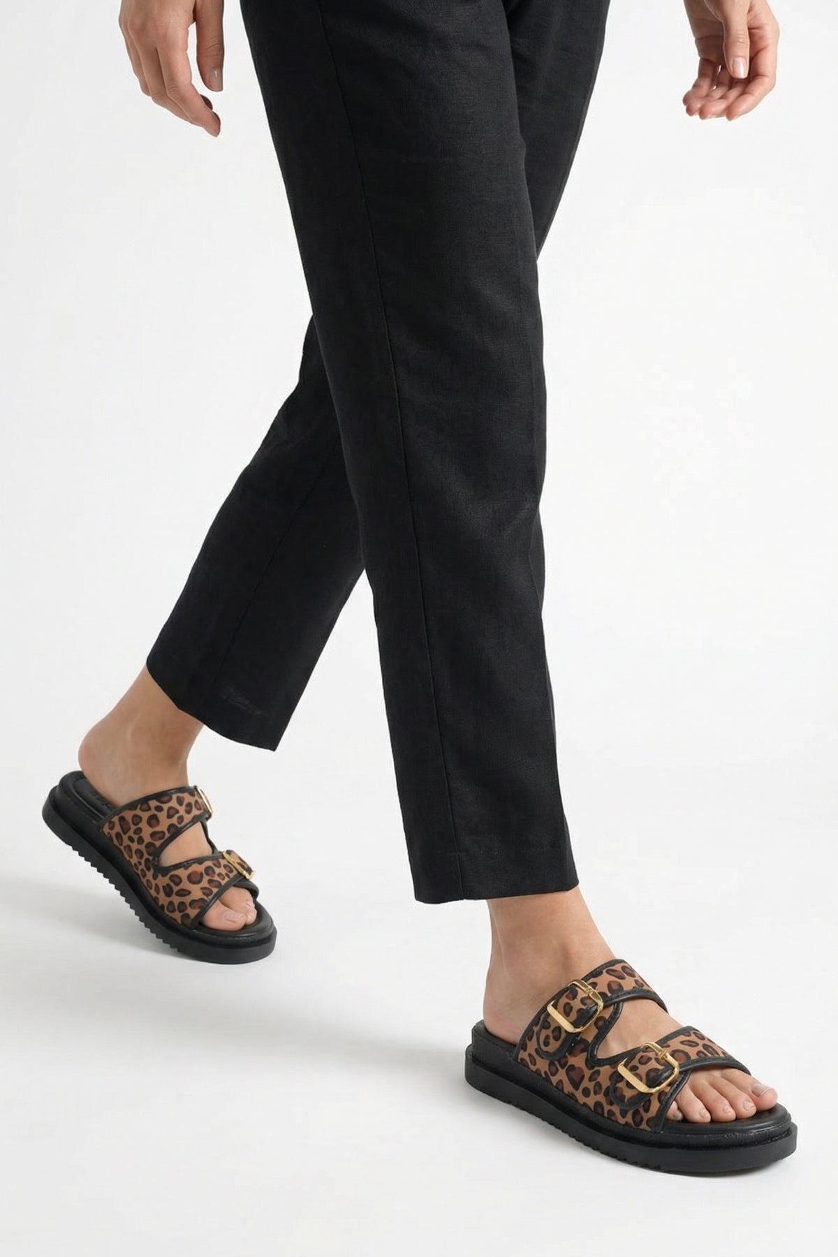 Riccon Kadın Çift Tokalı Terlik 00120401 Siyah