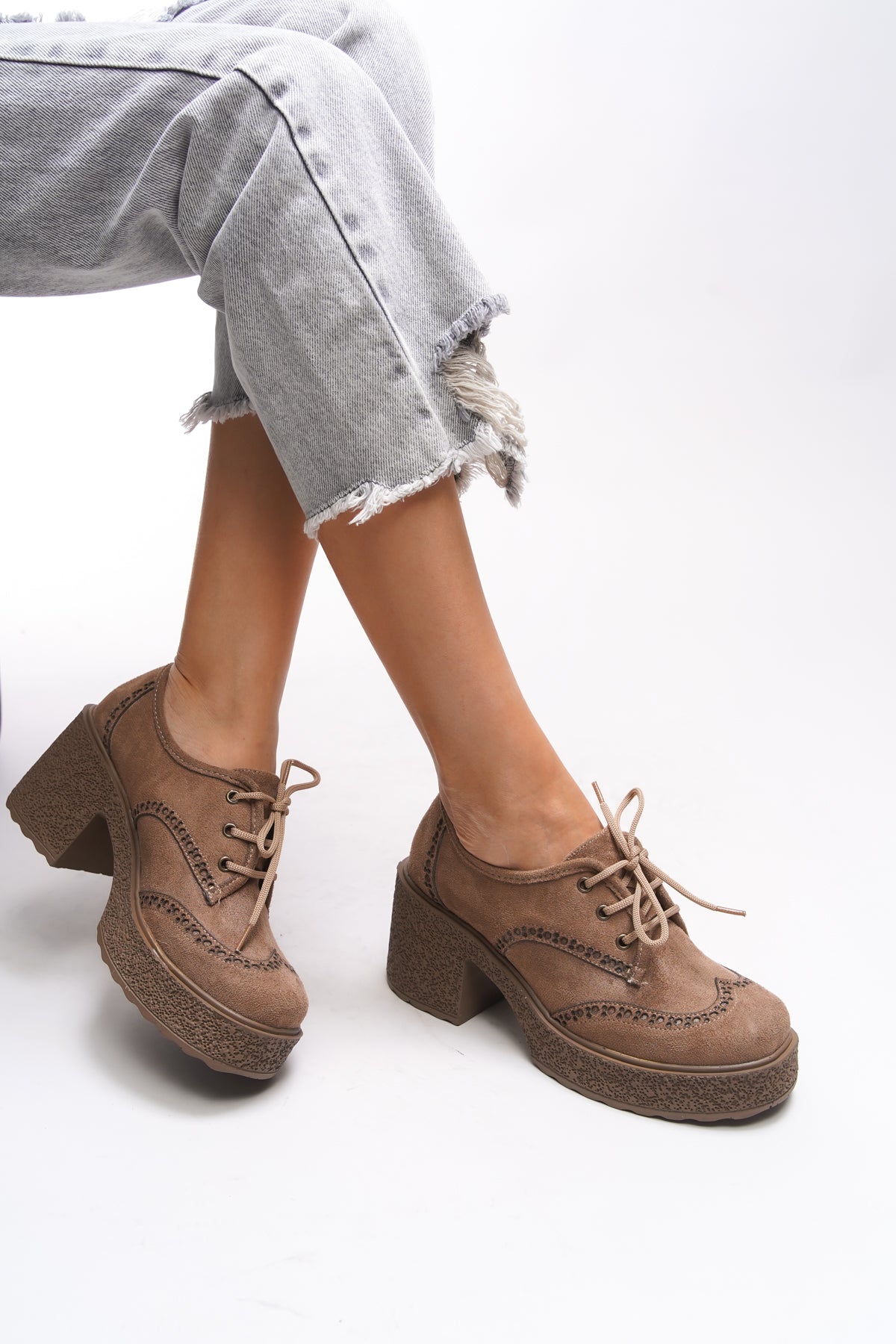 Riccon Ghinziss Kadın Topuklu Bağcıklı Loafer 00121570