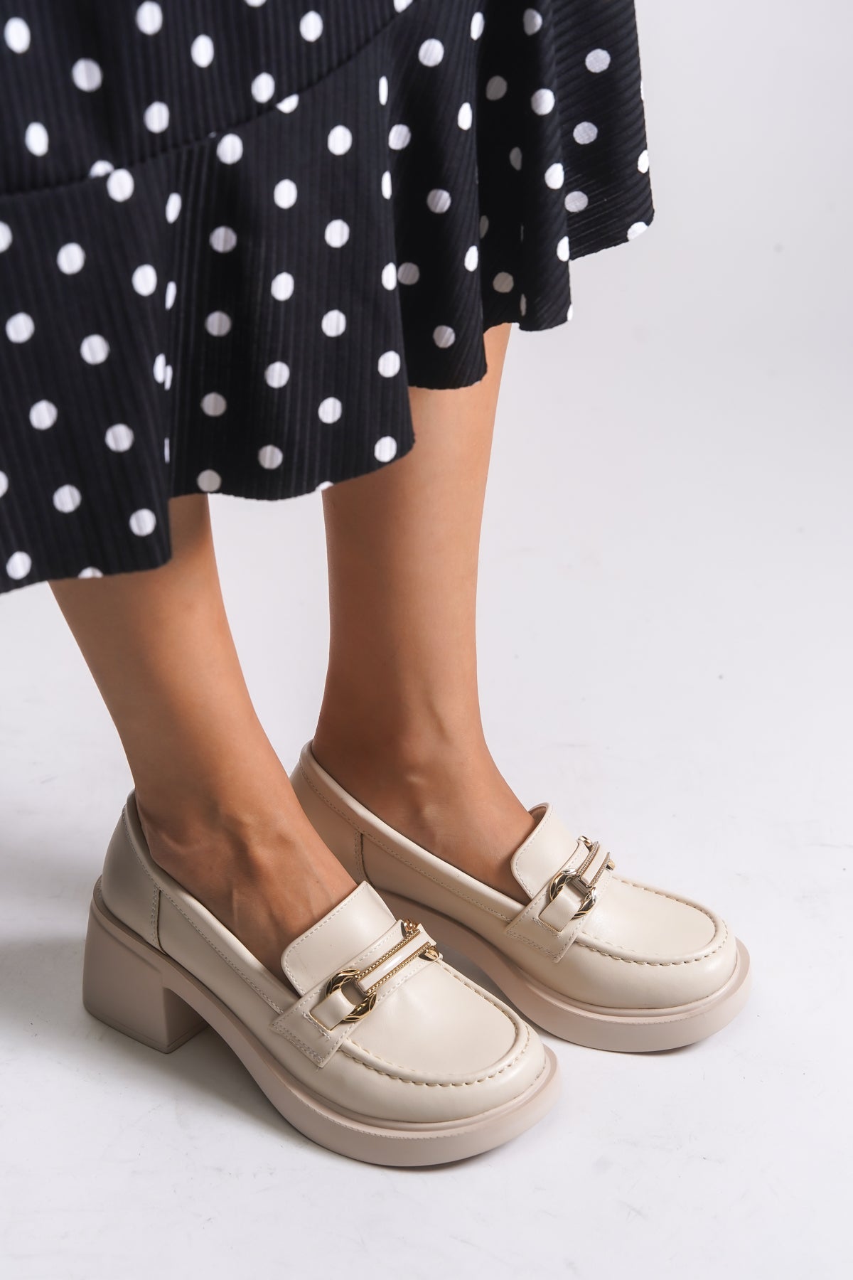 Riccon Kadın Loafer 00120203 Bej