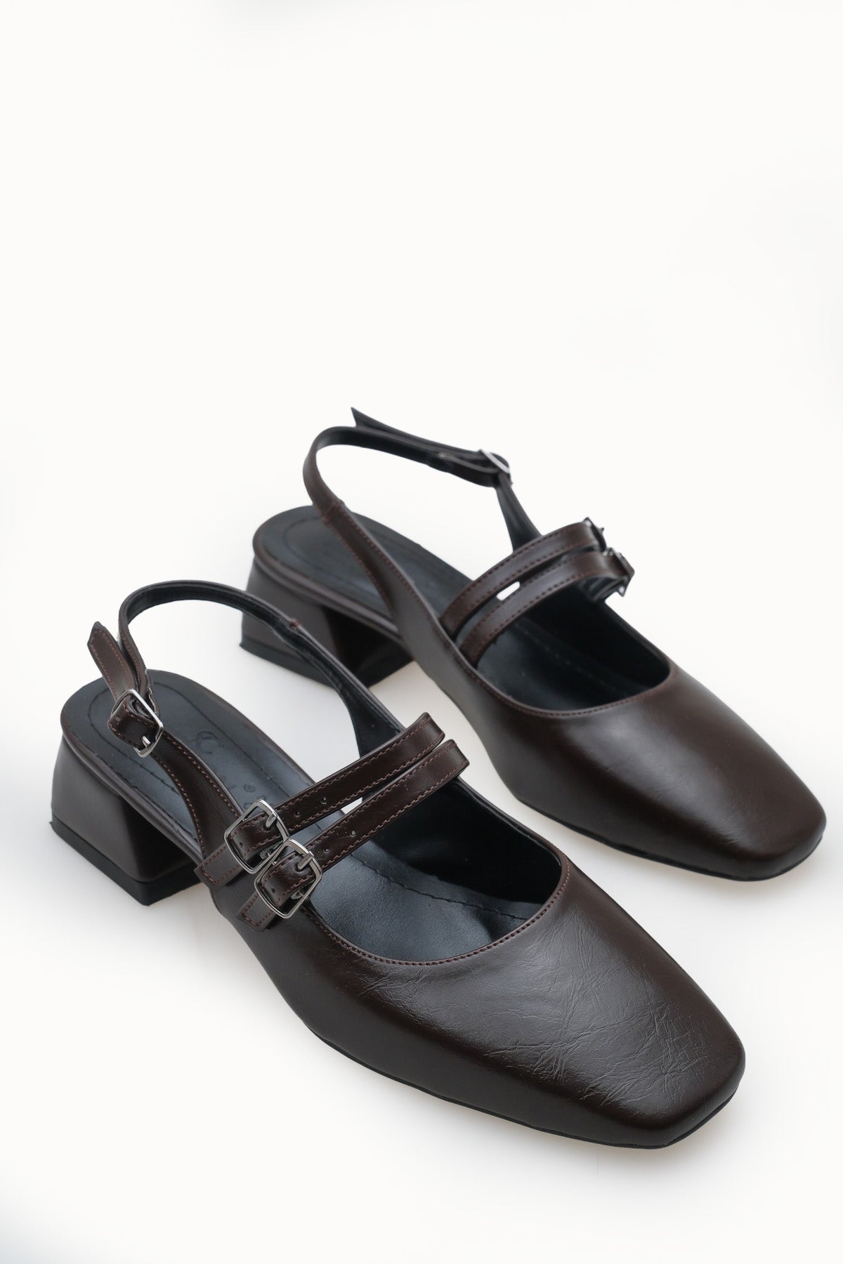 Riccon Kadın Arkası Açık Topuklu Ayakkabı 00121003 Kahverengi Rustik