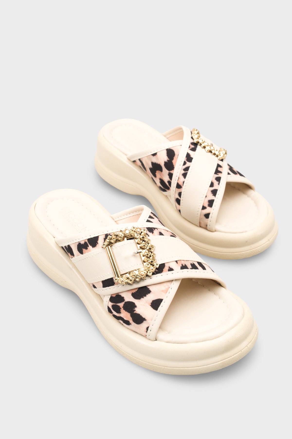 Riccon Kadın Terlik 00121023 Bej Leopar