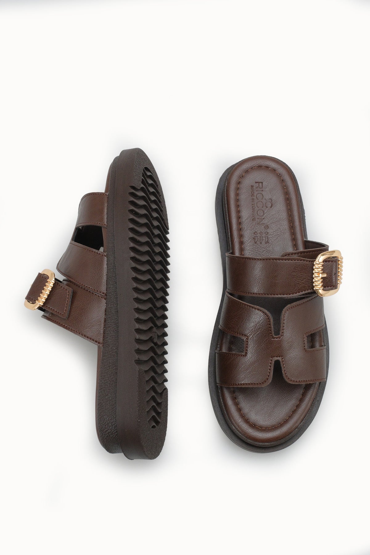 Riccon Kadın Terlik 00120404 Kahverengi