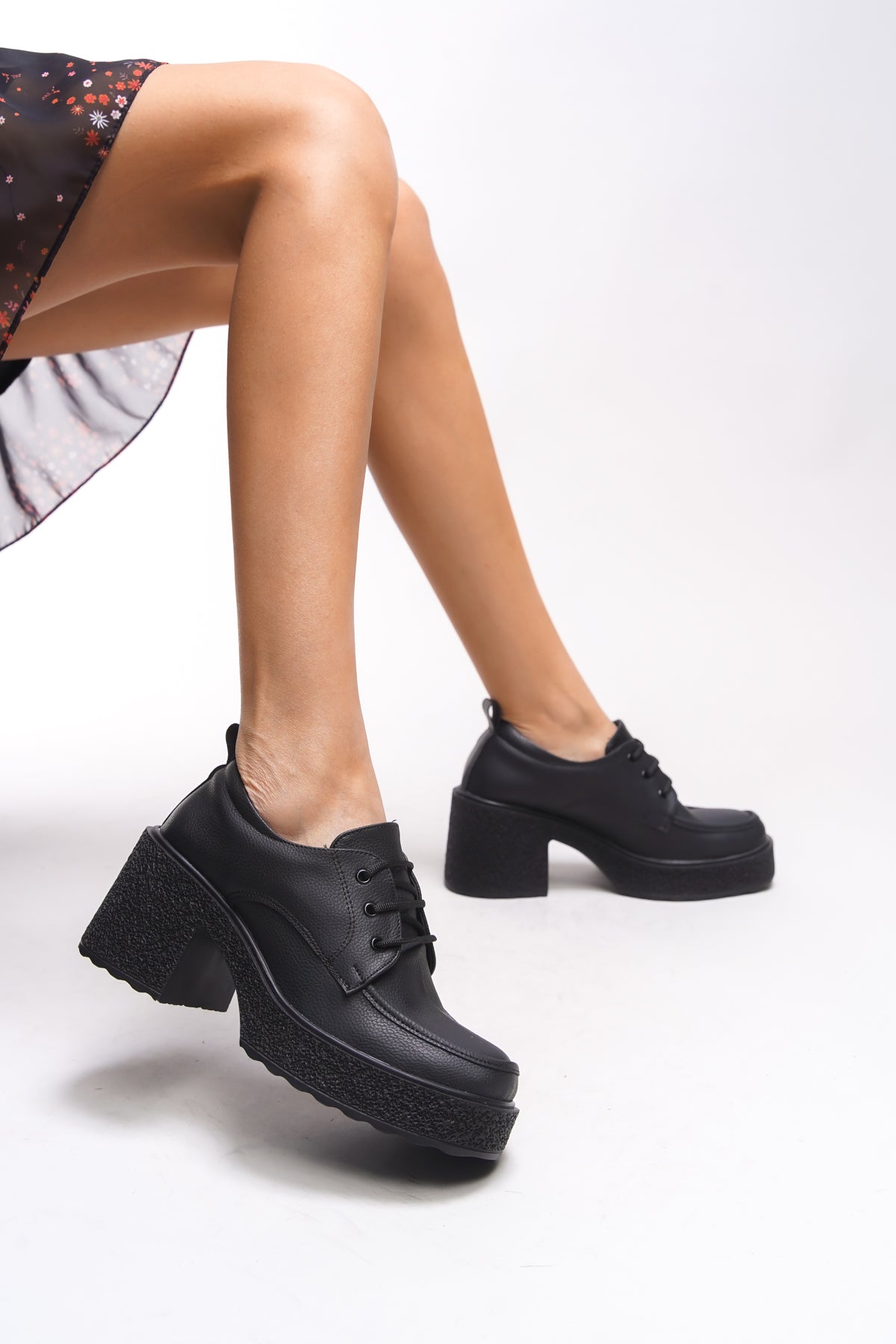 Riccon Qerekna Kadın Topuklu Bağcıklı Loafer 00121500