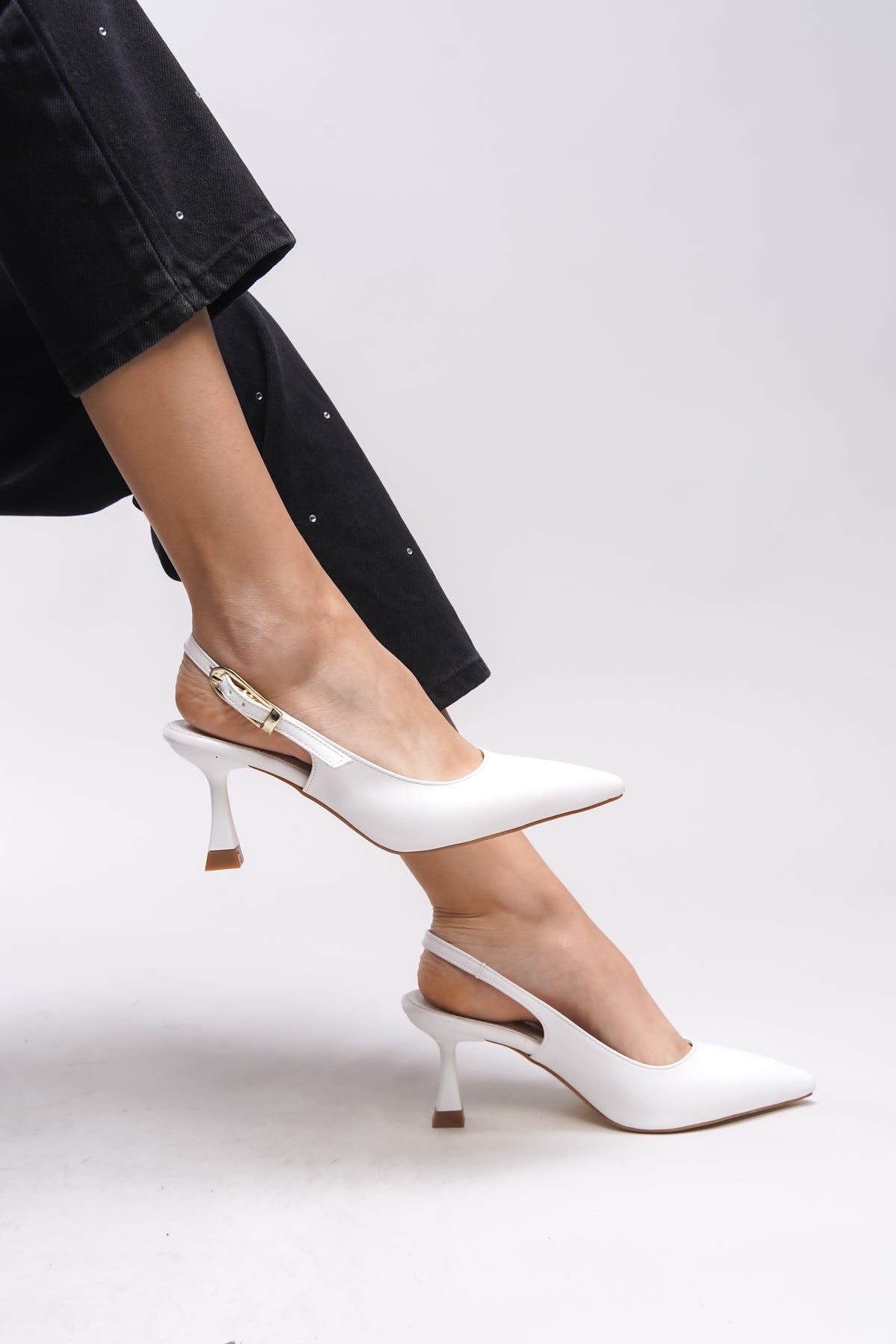 Riccon Ysalaela Kadın Arkası Açık Sivri Burun Stiletto 0012700