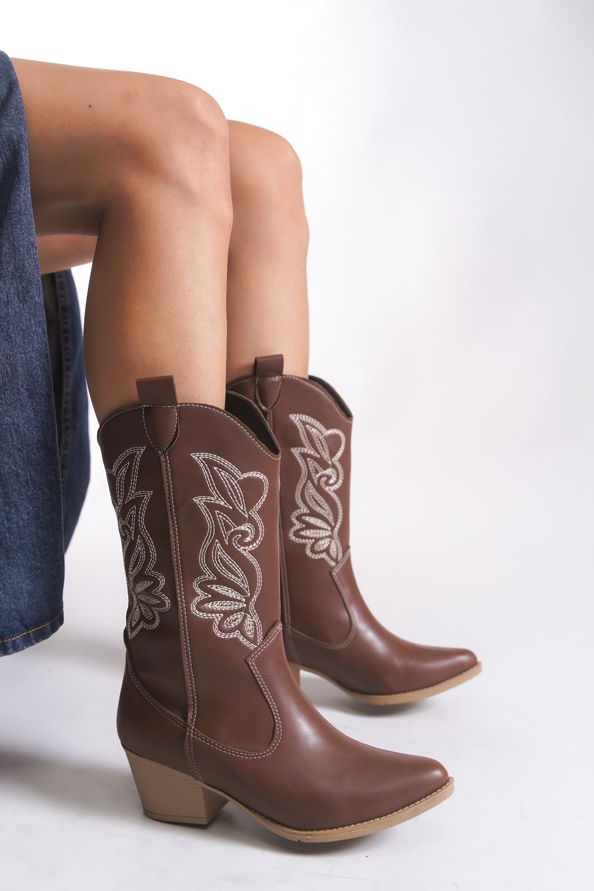 Riccon Qiraveth Kadın Western Kısa Çizme 001250061