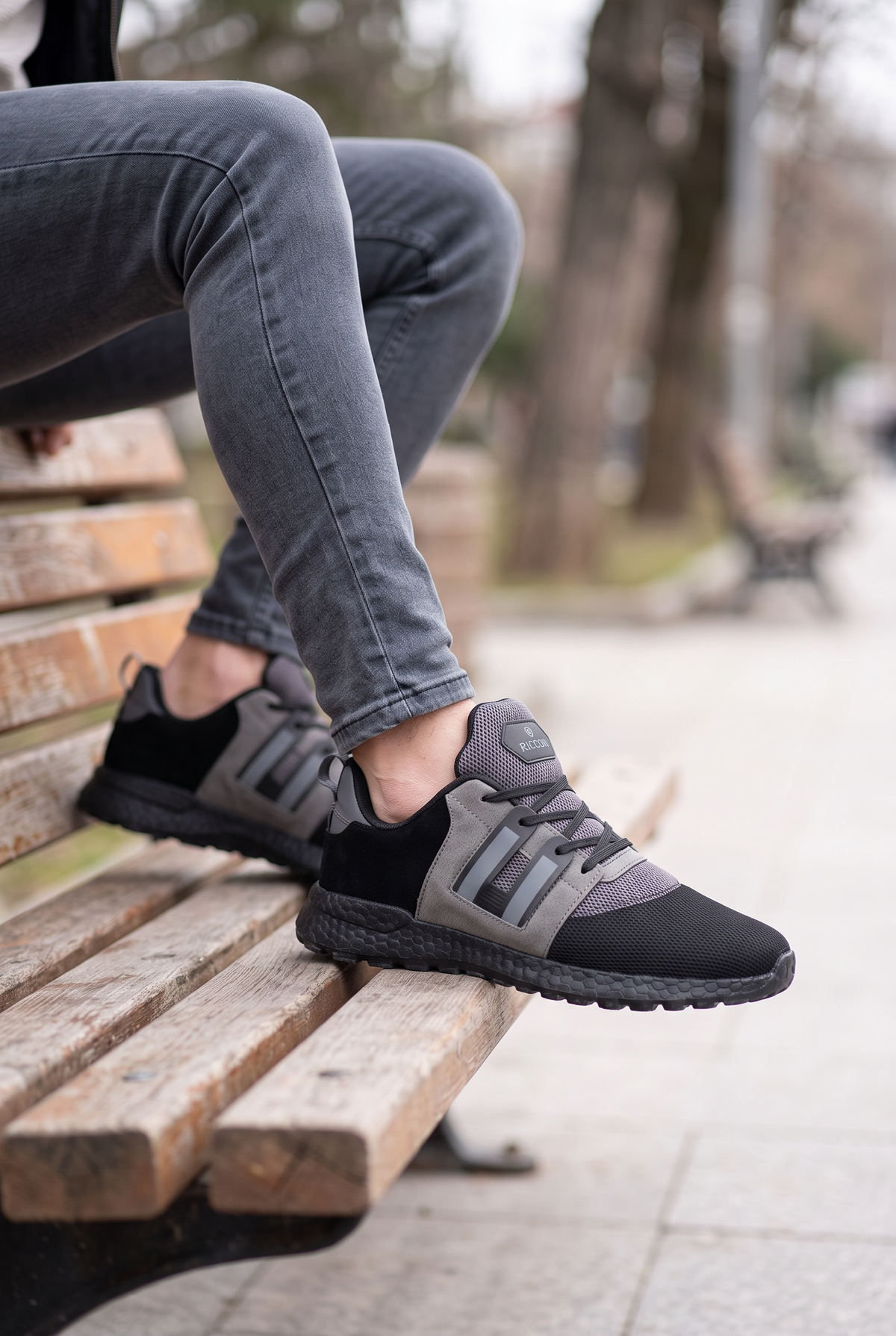 Riccon Caildaer Erkek Sneaker 0012083 Siyah Füme