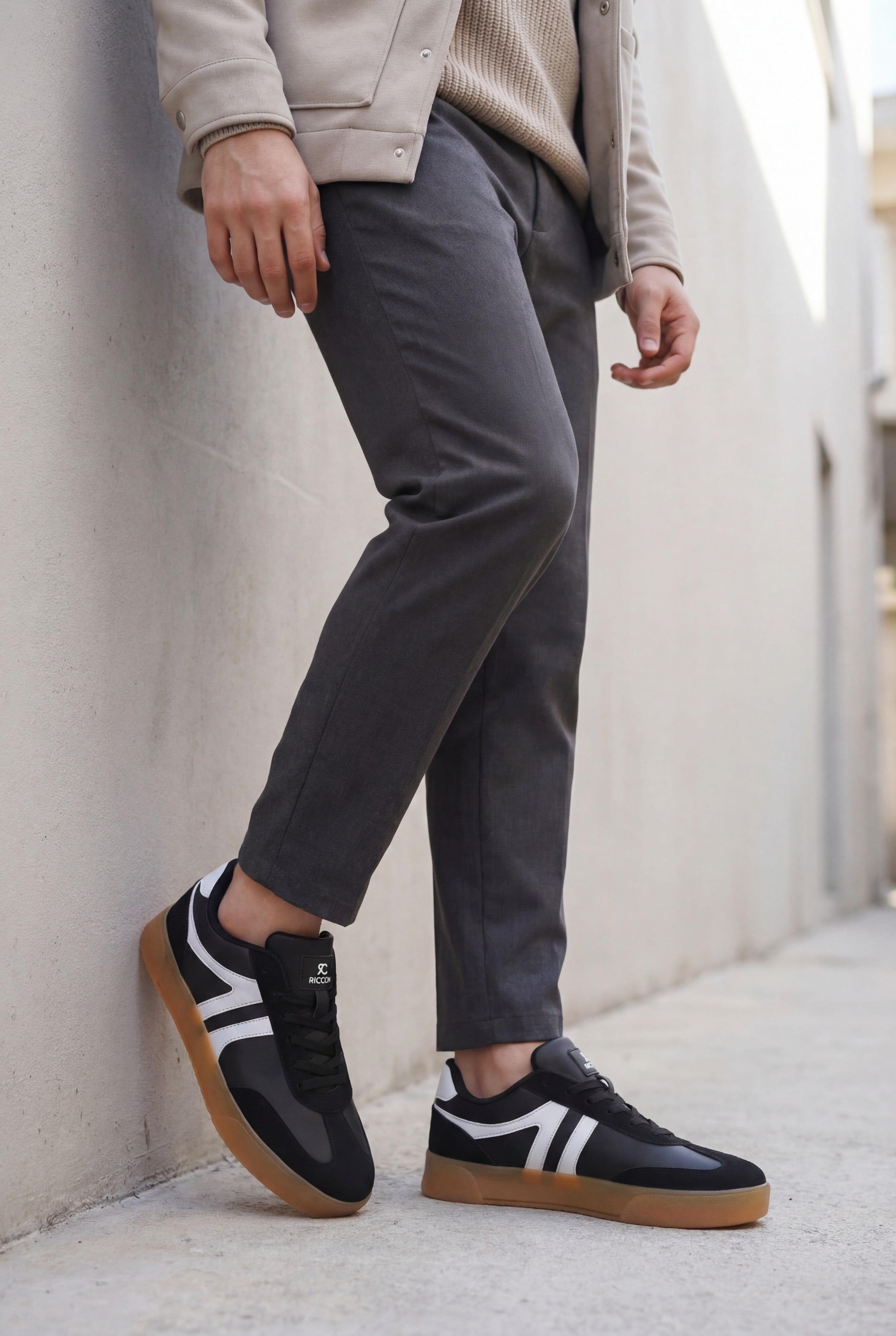 Riccon Unisex Sneaker 001245 Siyah Beyaz