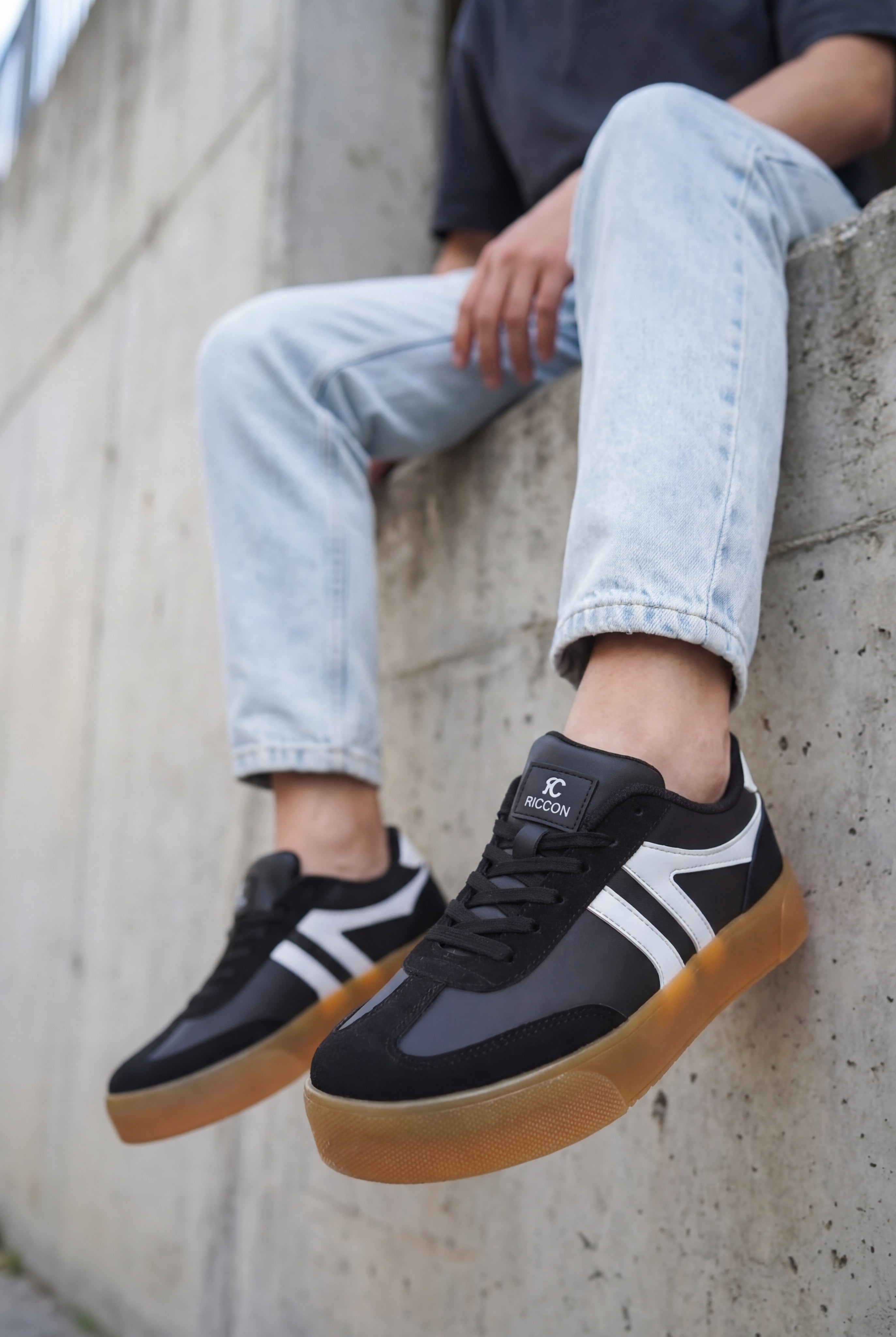 Riccon Unisex Sneaker 001245 Siyah Beyaz