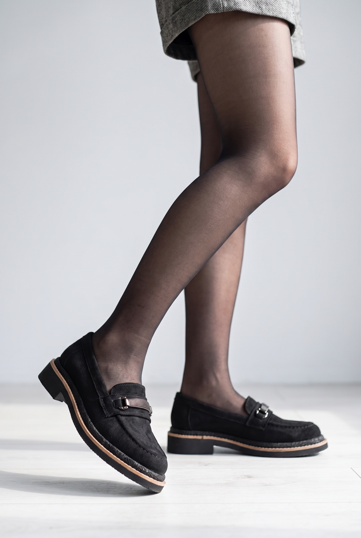 Riccon Selene Luce loafer siyah süet - profil detay