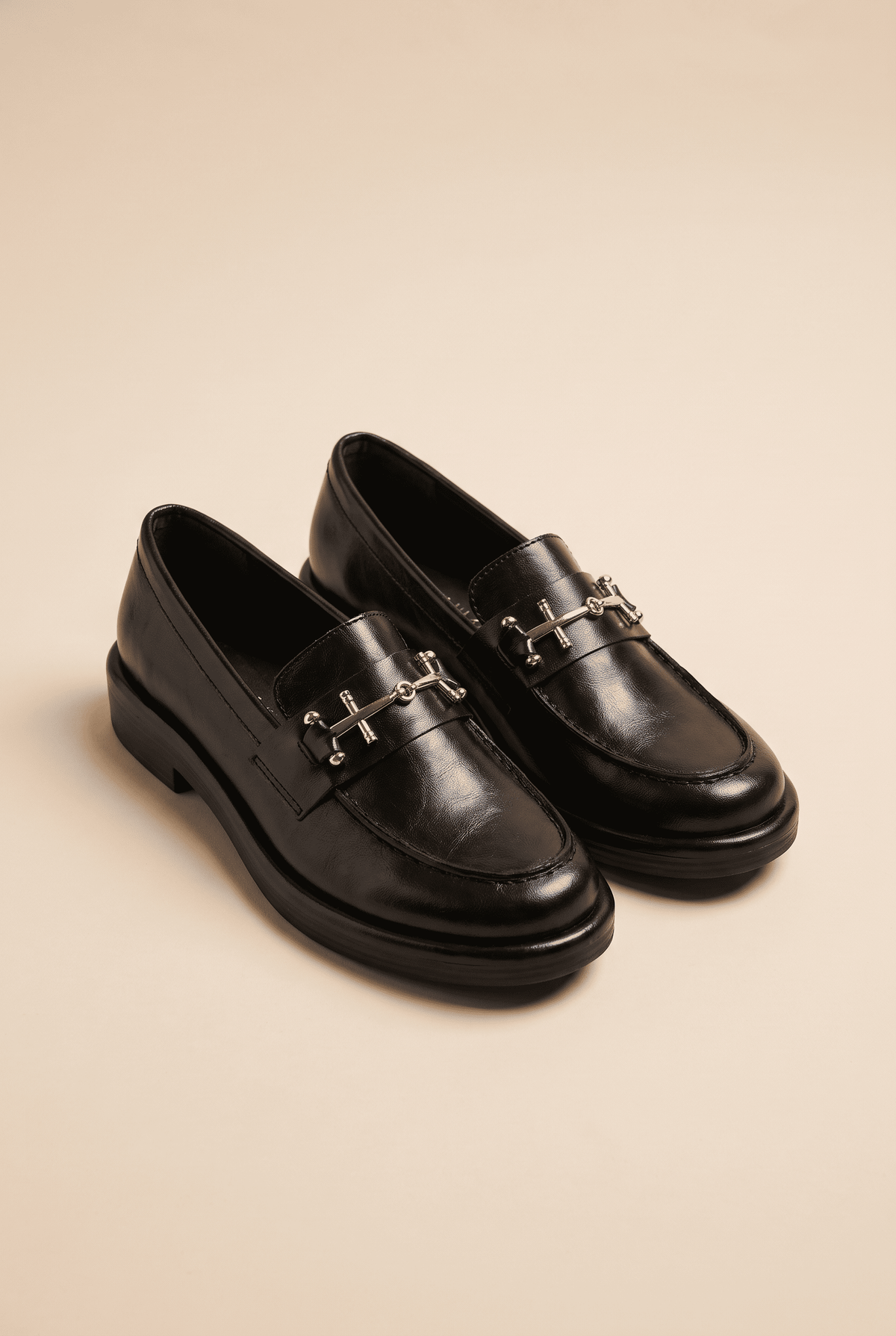 Riccon Alya Alma Kadın Loafer 0012930 Siyah Rustik