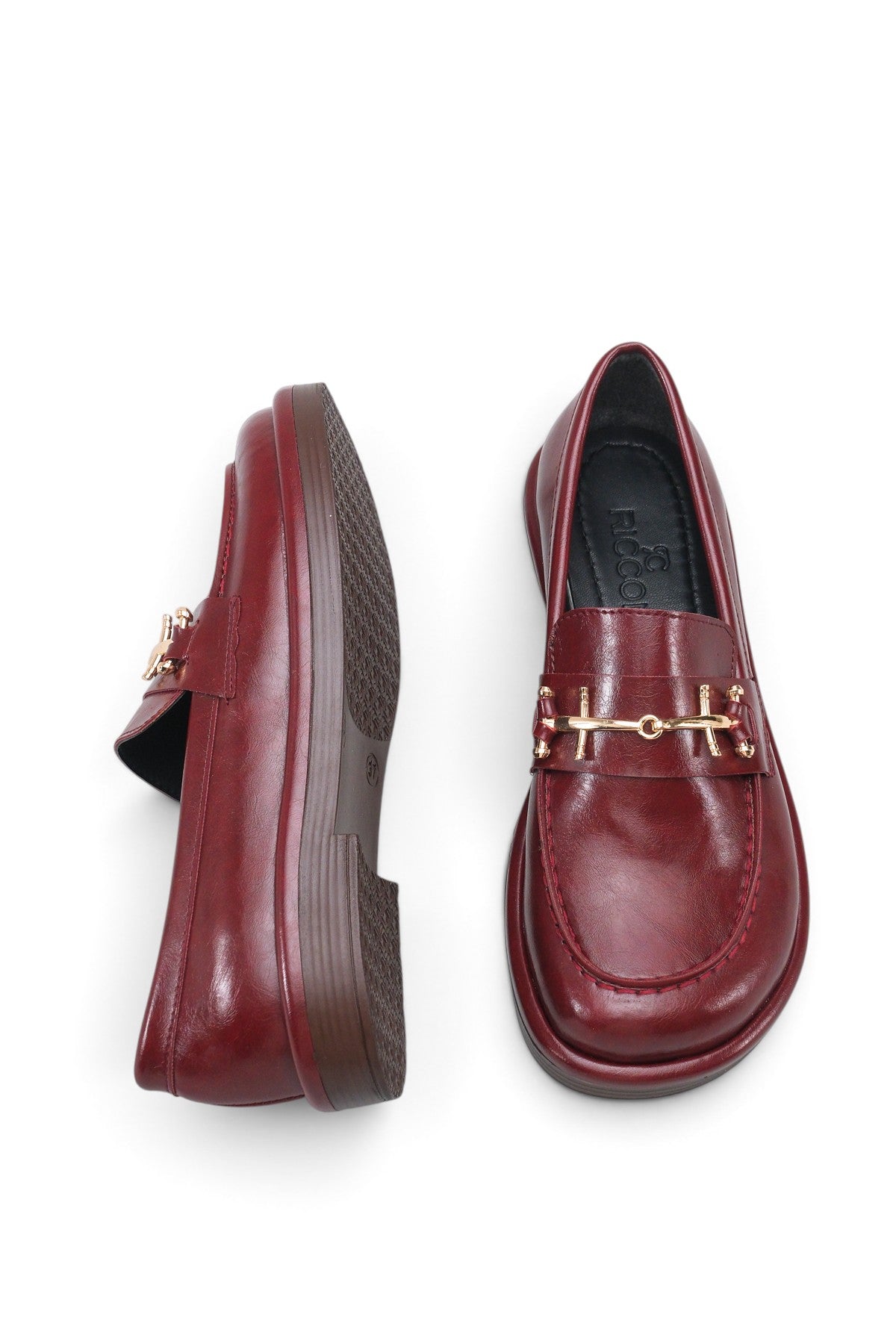 Riccon Alya Alma Kadın Loafer 0012930 Vişne Rustik