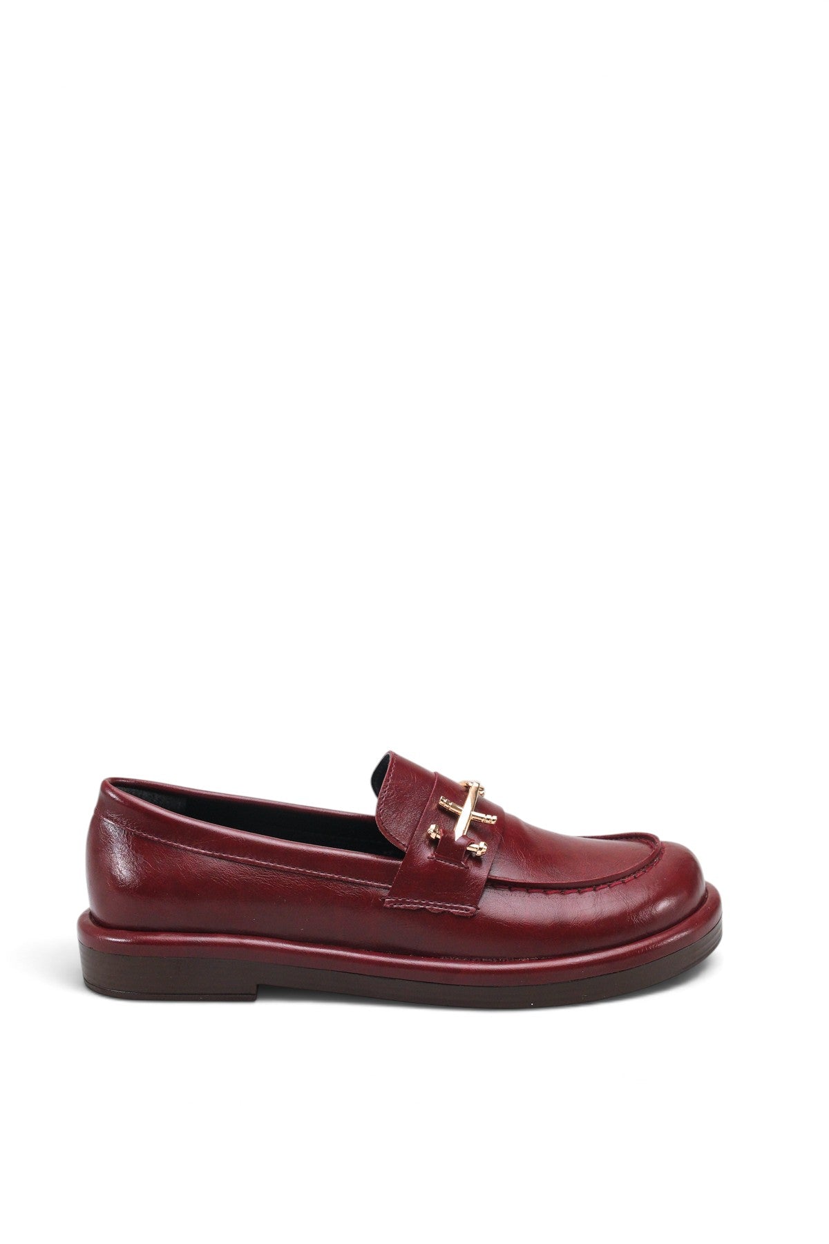 Riccon Alya Alma Kadın Loafer 0012930 Vişne Rustik