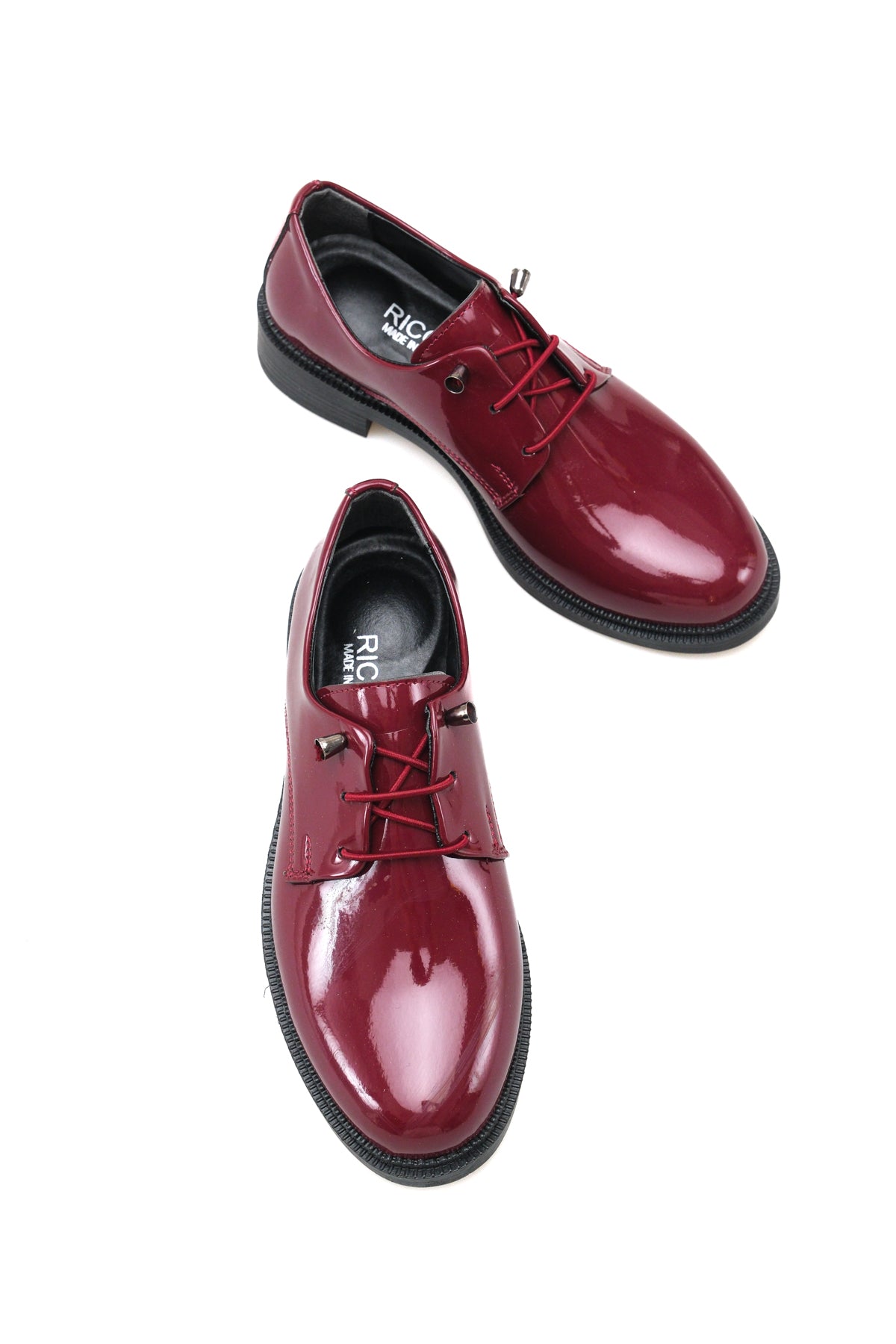 Riccon Astra Gala Kadın Loafer 0012270 Bordo Rugan
