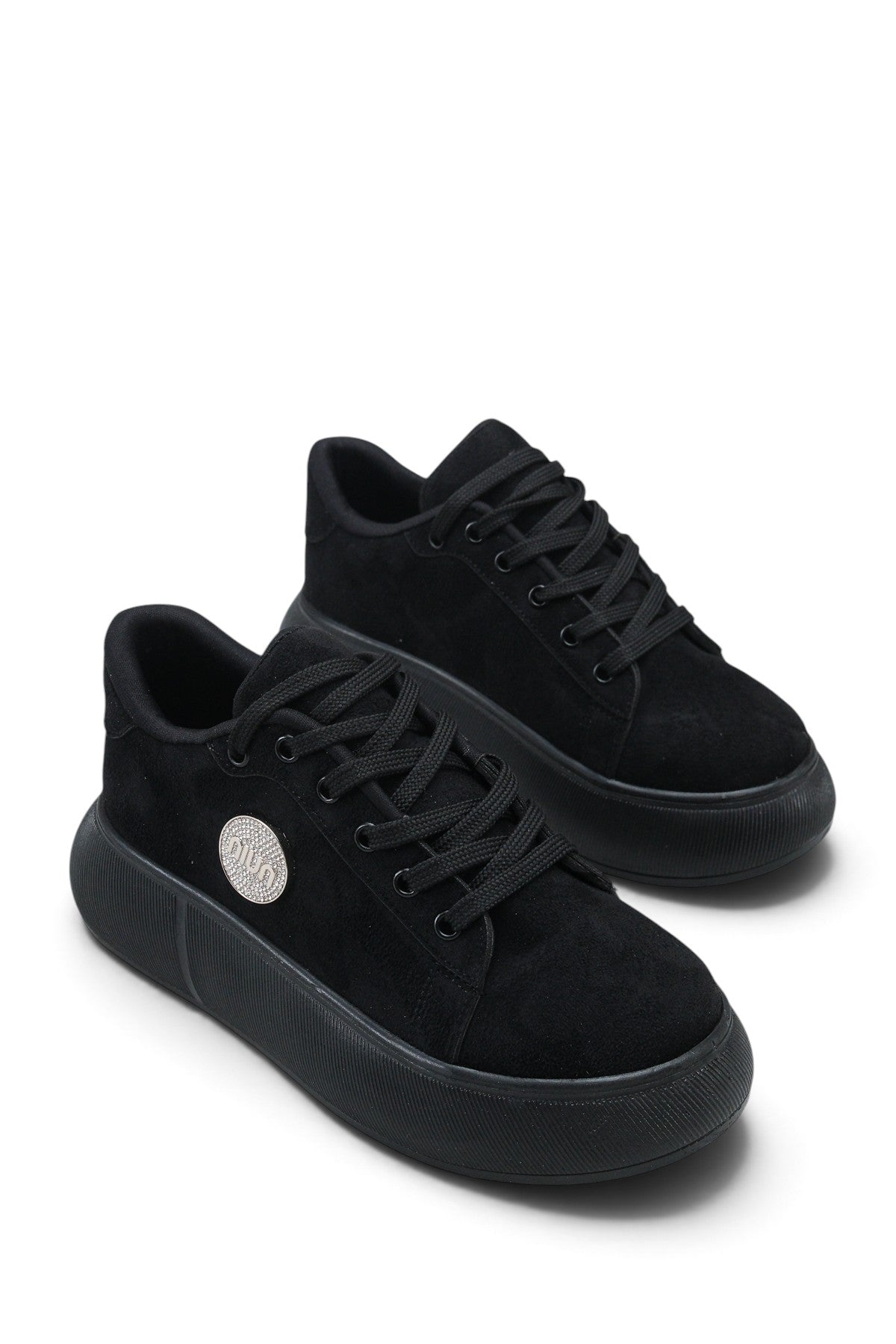 Riccon Astra Vera Kadın Sneaker 0012956 Süet Siyah Siyah