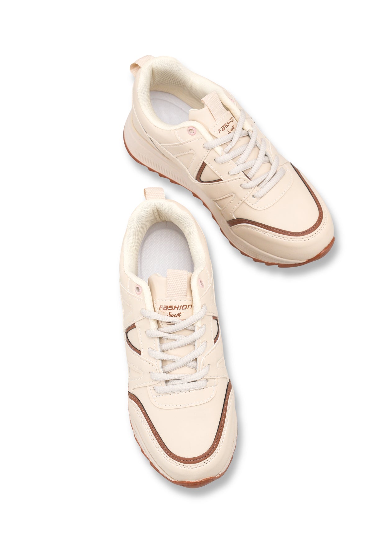 Riccon Celeste Nina Kadın Sneaker 001203 Bej Kahverengi Cilt