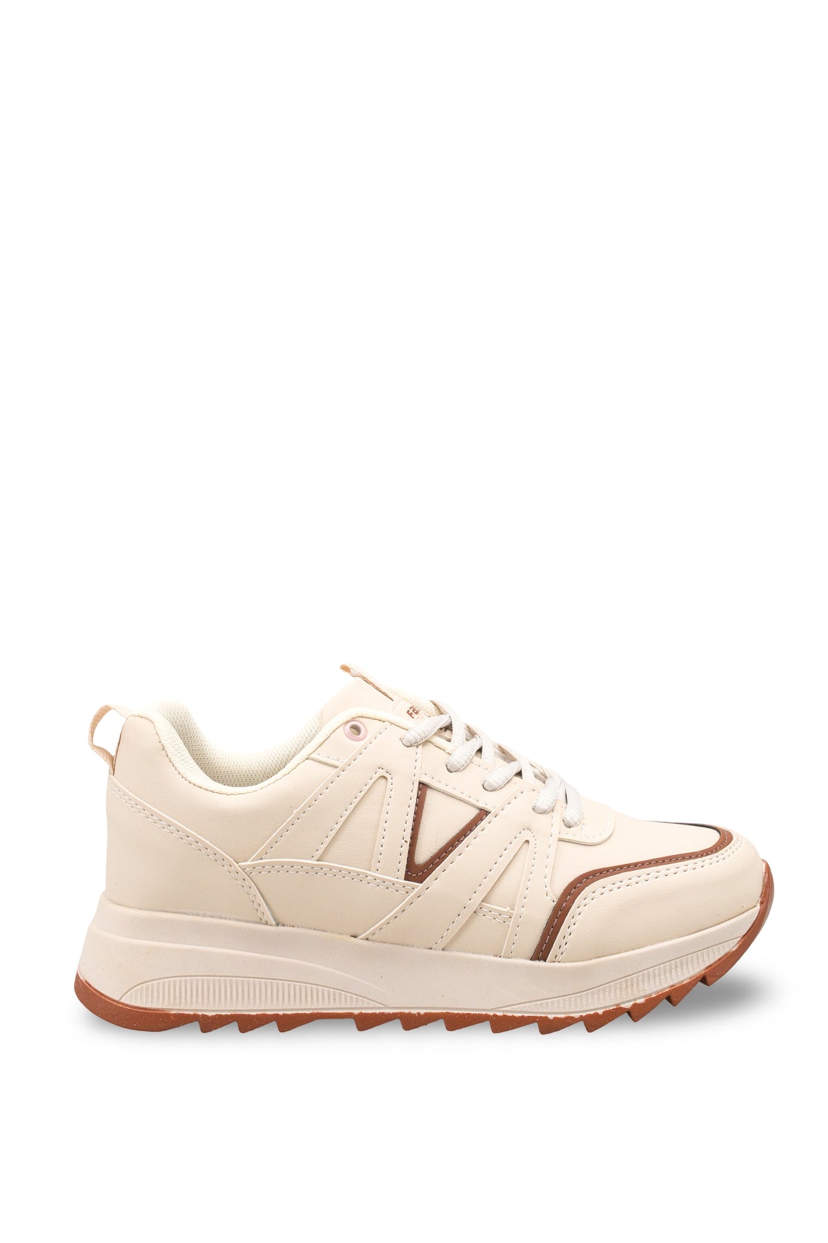 Riccon Celeste Nina Kadın Sneaker 001203 Bej Kahverengi Cilt