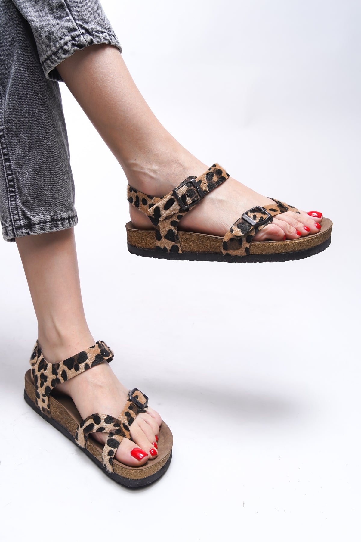 Riccon Clarmythe Kadın Parmak Arası Sandalet 0012503 Leopar - Riccon