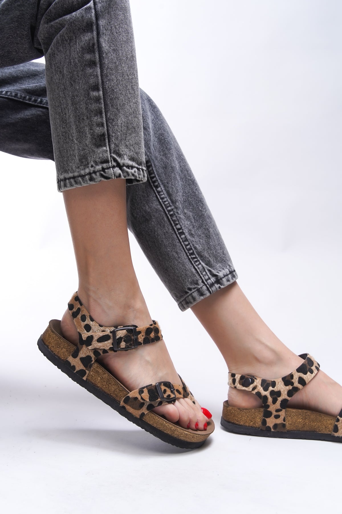 Riccon Clarmythe Kadın Parmak Arası Sandalet 0012503 Leopar - Riccon