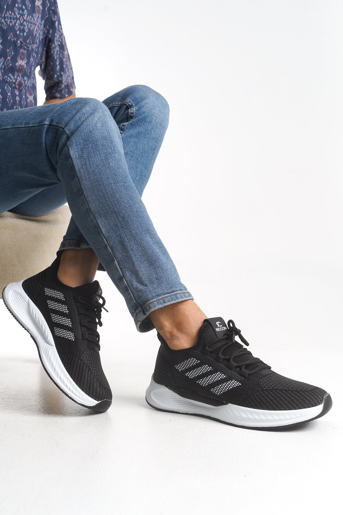 Riccon Drakruil Unisex Sneaker 0012141 Siyah Beyaz - Riccon