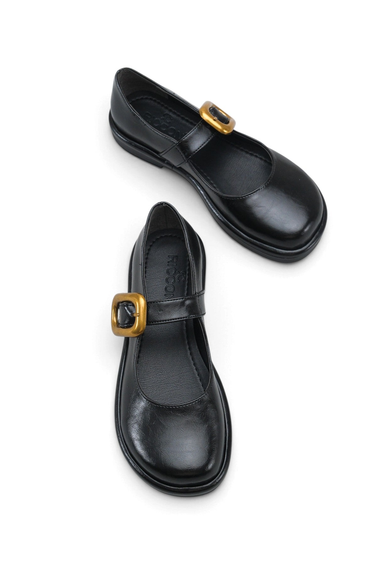 Riccon Elara Mina Kadın Loafer 0012921 Siyah Rustik