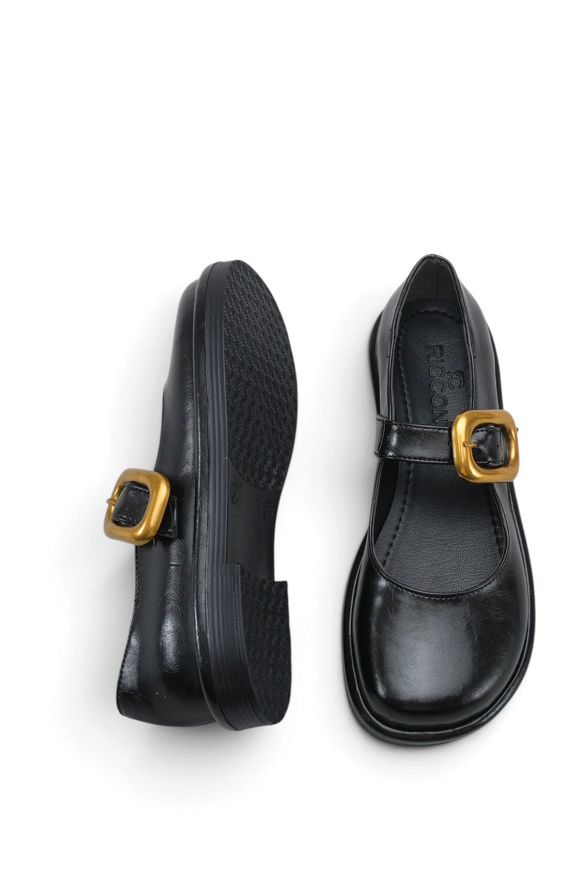 Riccon Elara Mina Kadın Loafer 0012921 Siyah Rustik