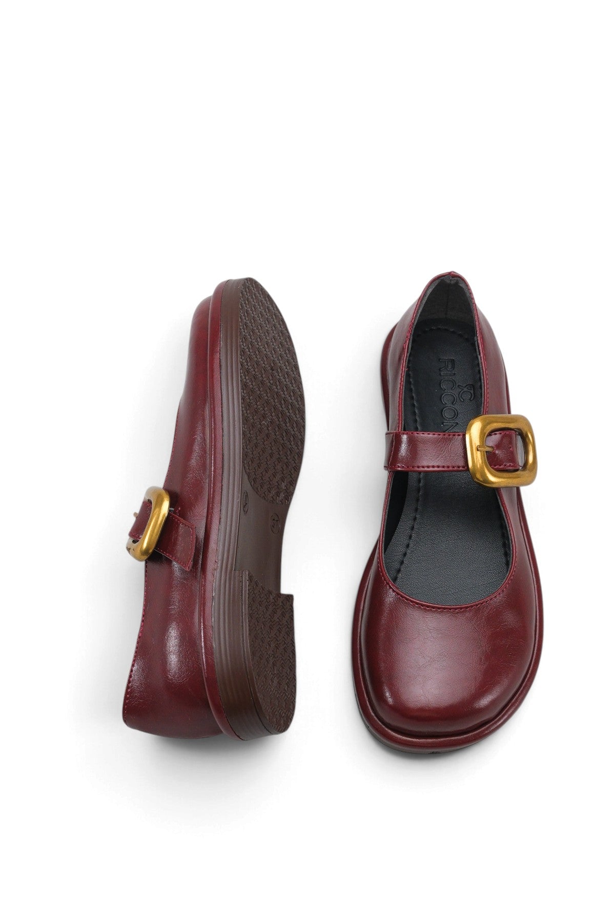 Riccon Elara Mina Kadın Loafer 0012921 Vişne Rustik