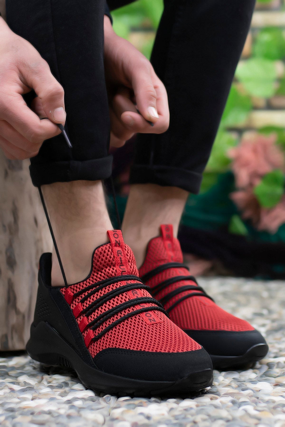 Riccon Erkek Sneaker 0012180 Siyah Kırmzı - Riccon