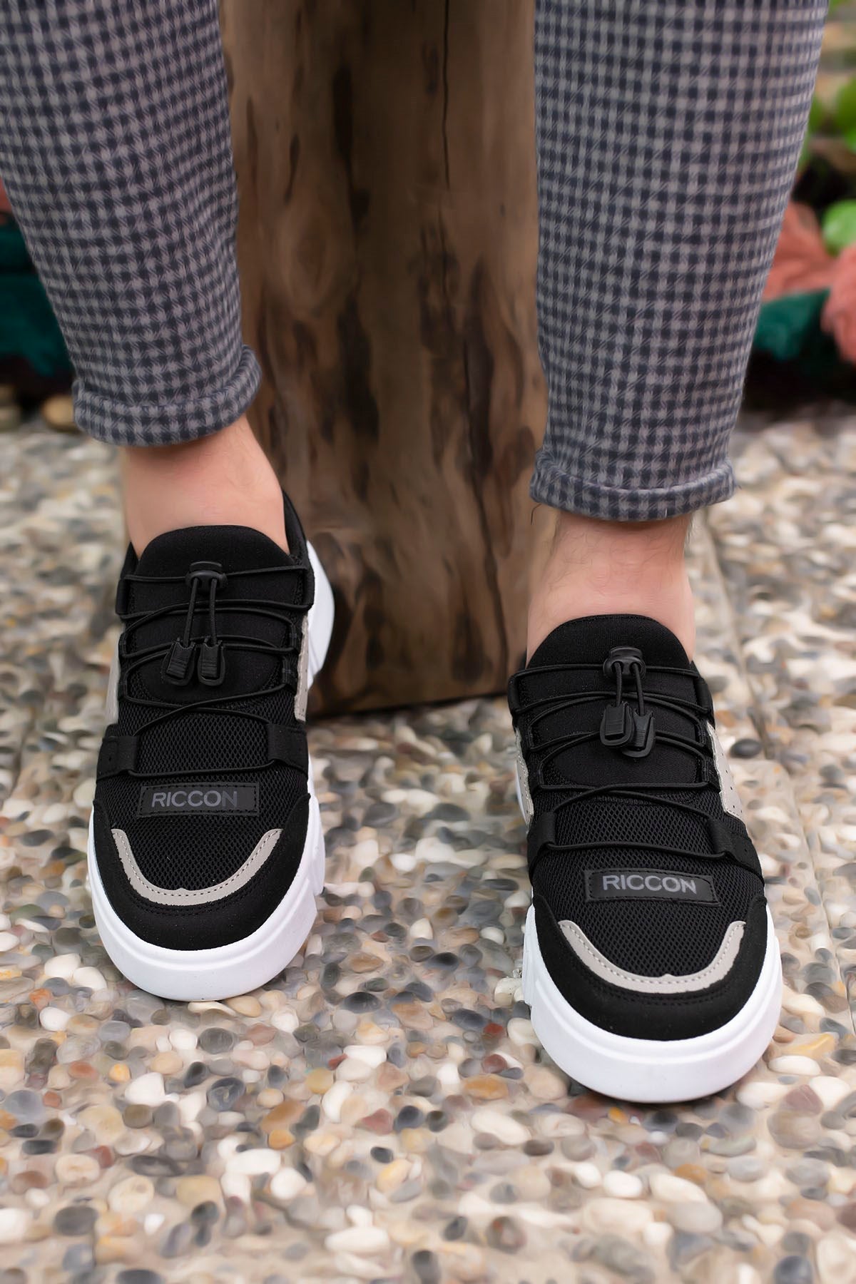 Riccon Erkek Sneaker 00122023 Siyah Buz Beyaz - Riccon