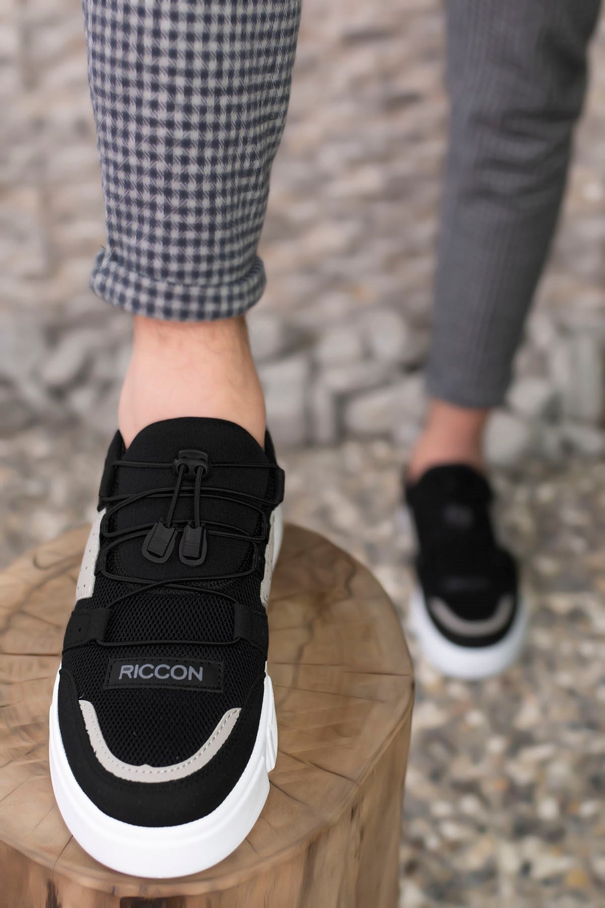 Riccon Erkek Sneaker 00122023 Siyah Buz Beyaz - Riccon