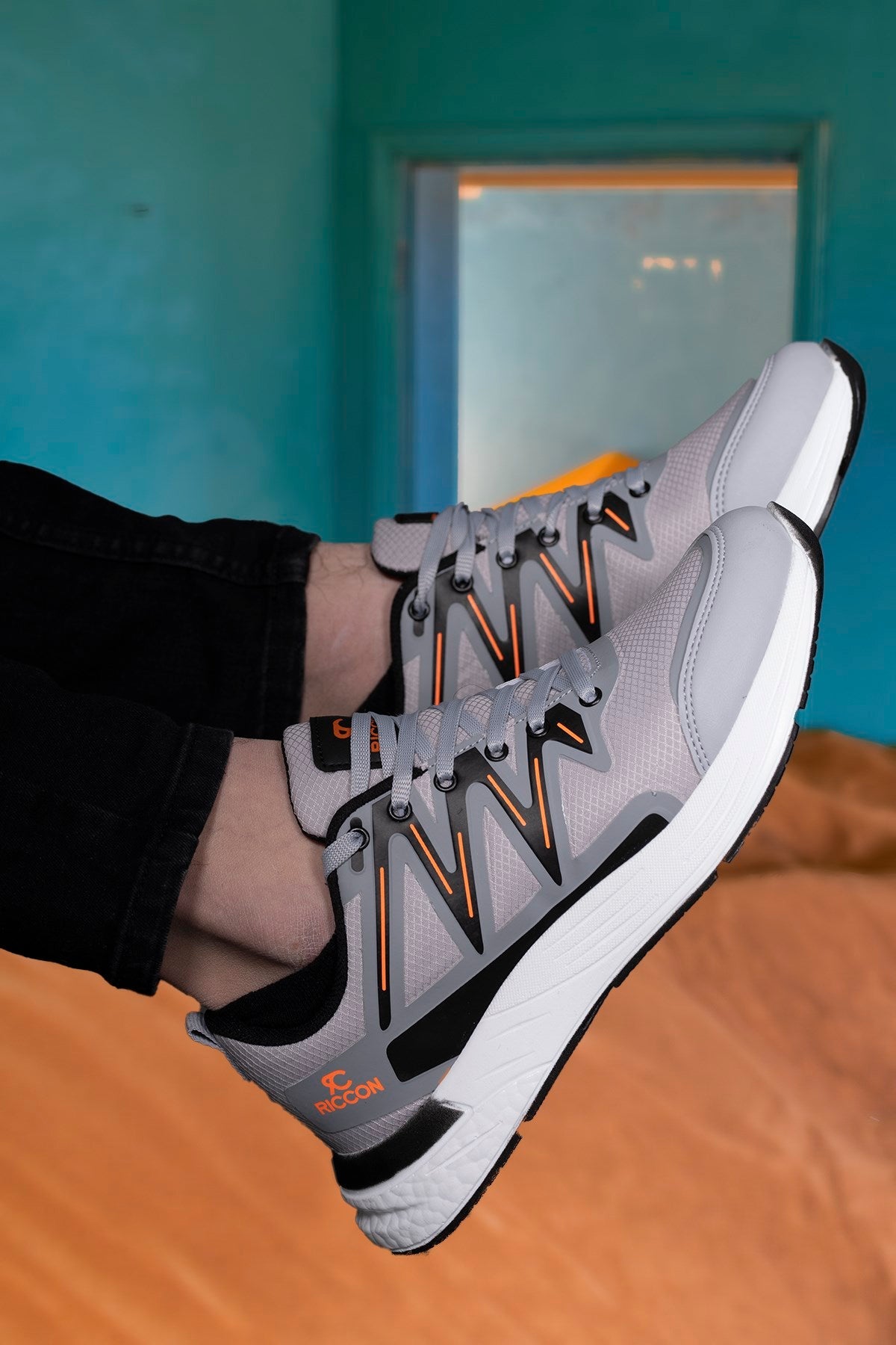 Riccon Erkek Sneaker 0012301 Gri Turuncu - Riccon