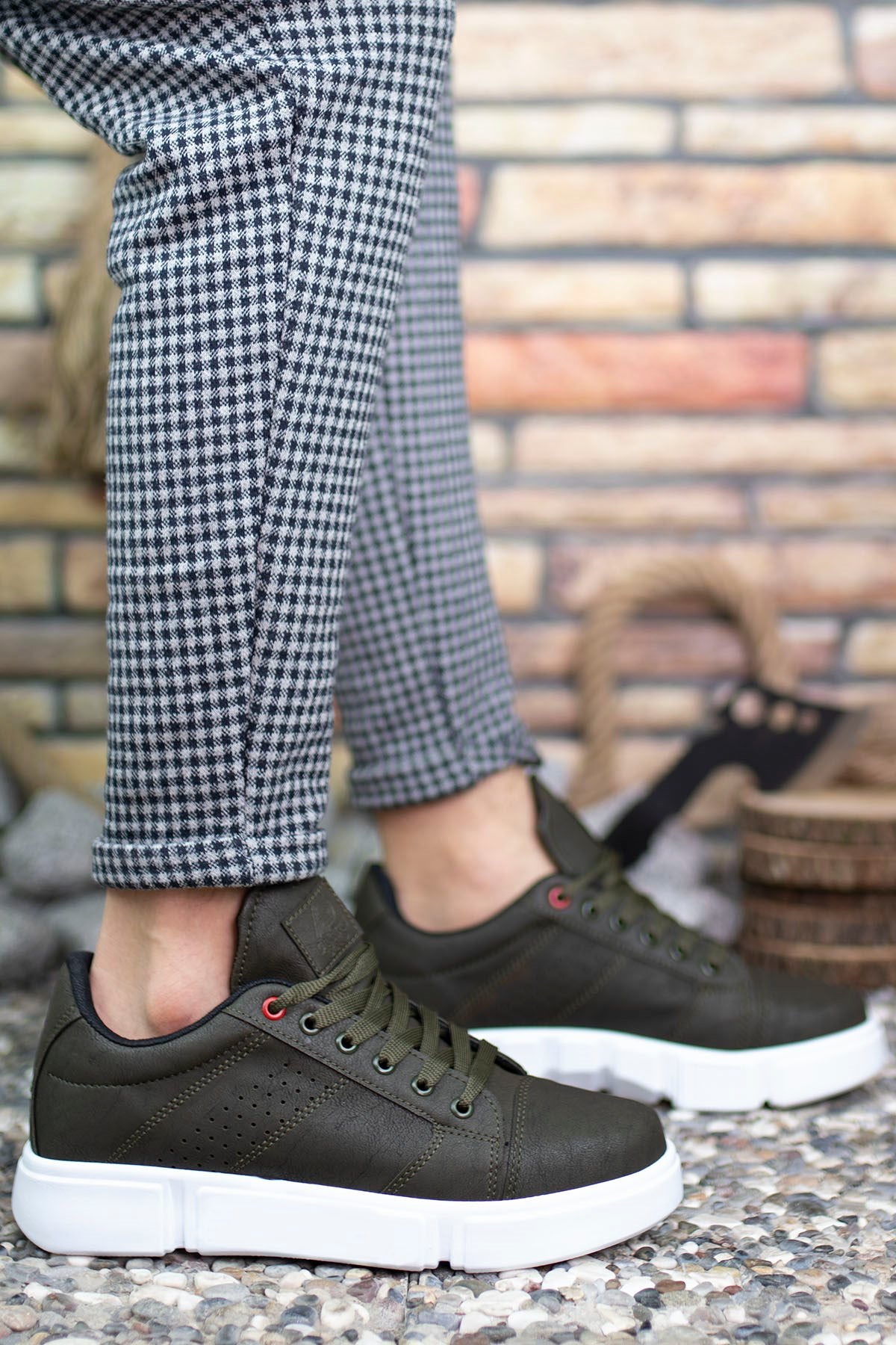 Riccon Erkek Sneaker 0012Y10 Haki Beyaz - Riccon