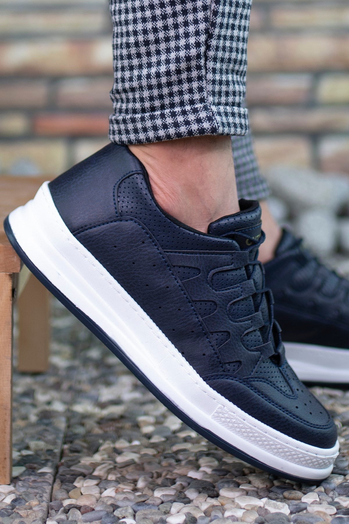 Riccon Erkek Sneaker Lacivert Beyaz - Riccon