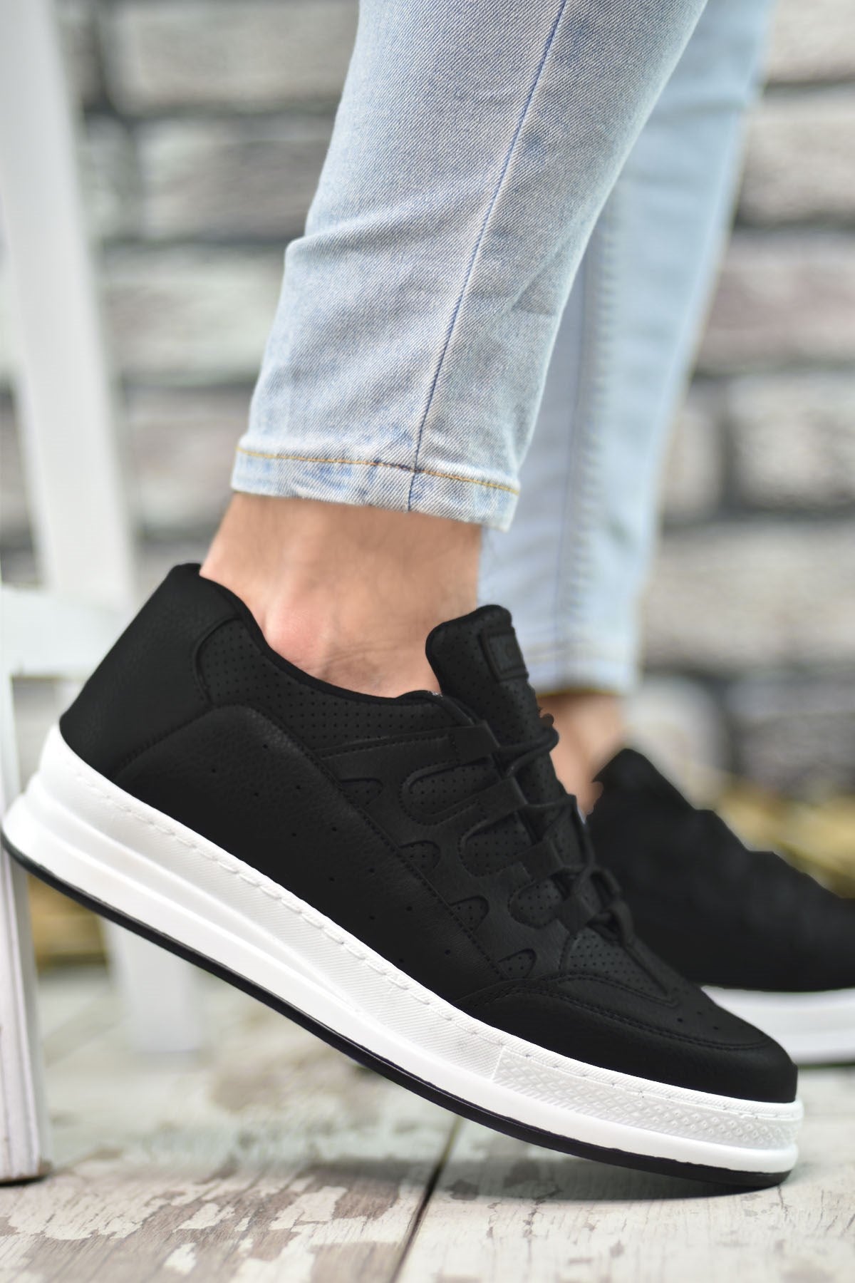 Riccon Erkek Sneaker Siyah Beyaz - Riccon