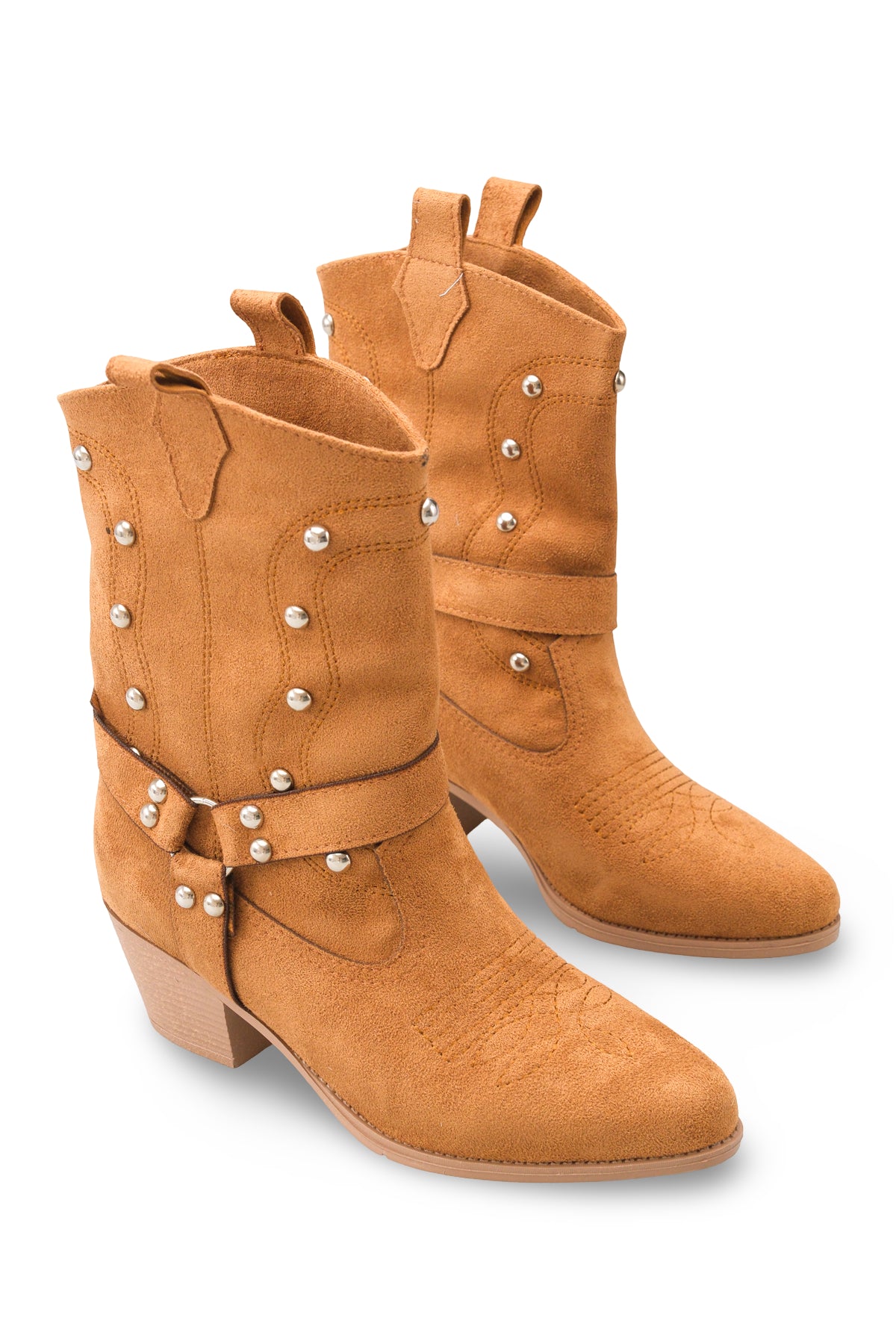 Riccon Gemma Vita Kadın Western Bot 0012727 Taba Süet