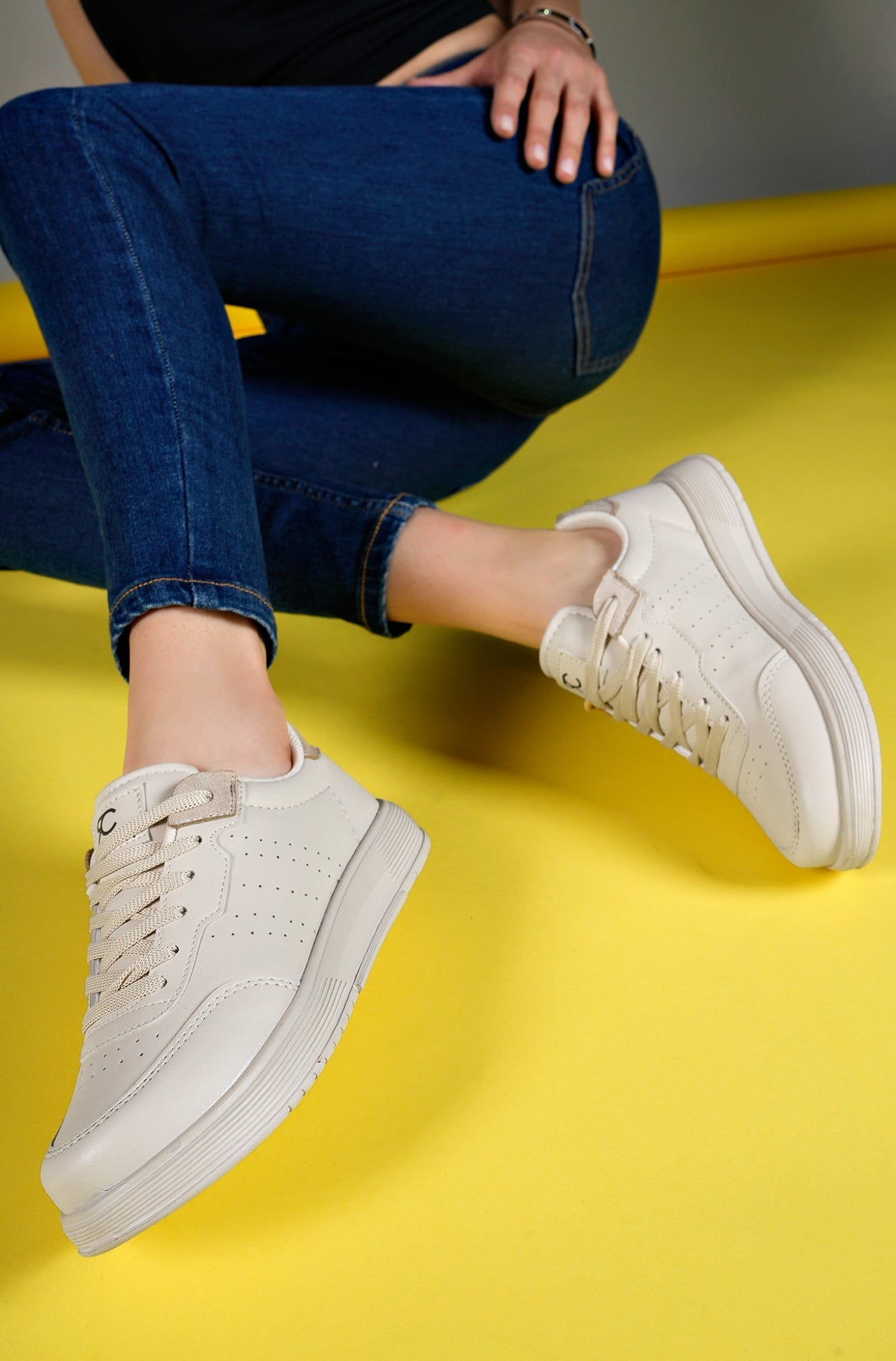 Riccon Glaweth Kadın Sneaker 0012158 Ekru - Riccon